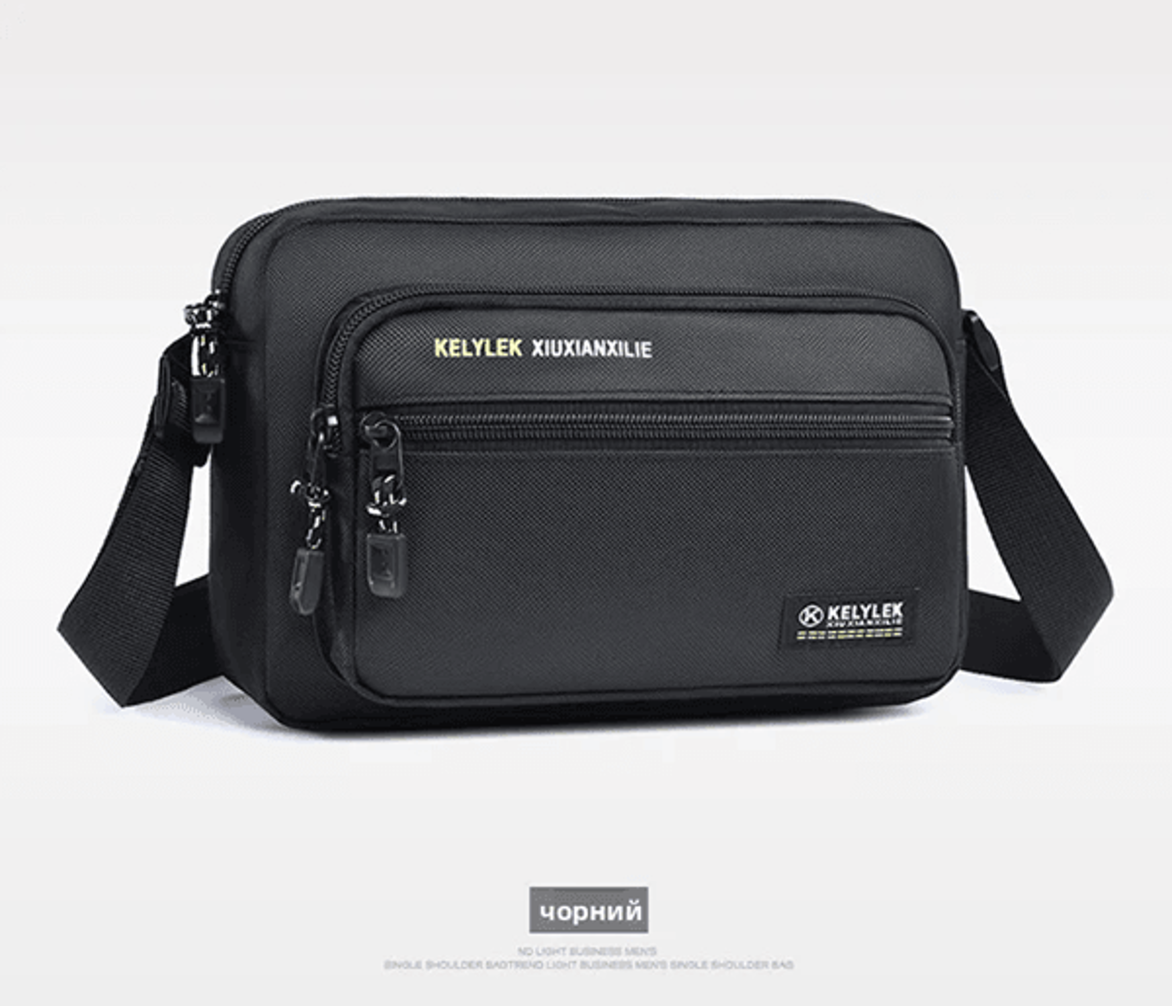 Mens Crossbody Bag Multi Layer Casual Shoulder Bag With Soft Handle 2
