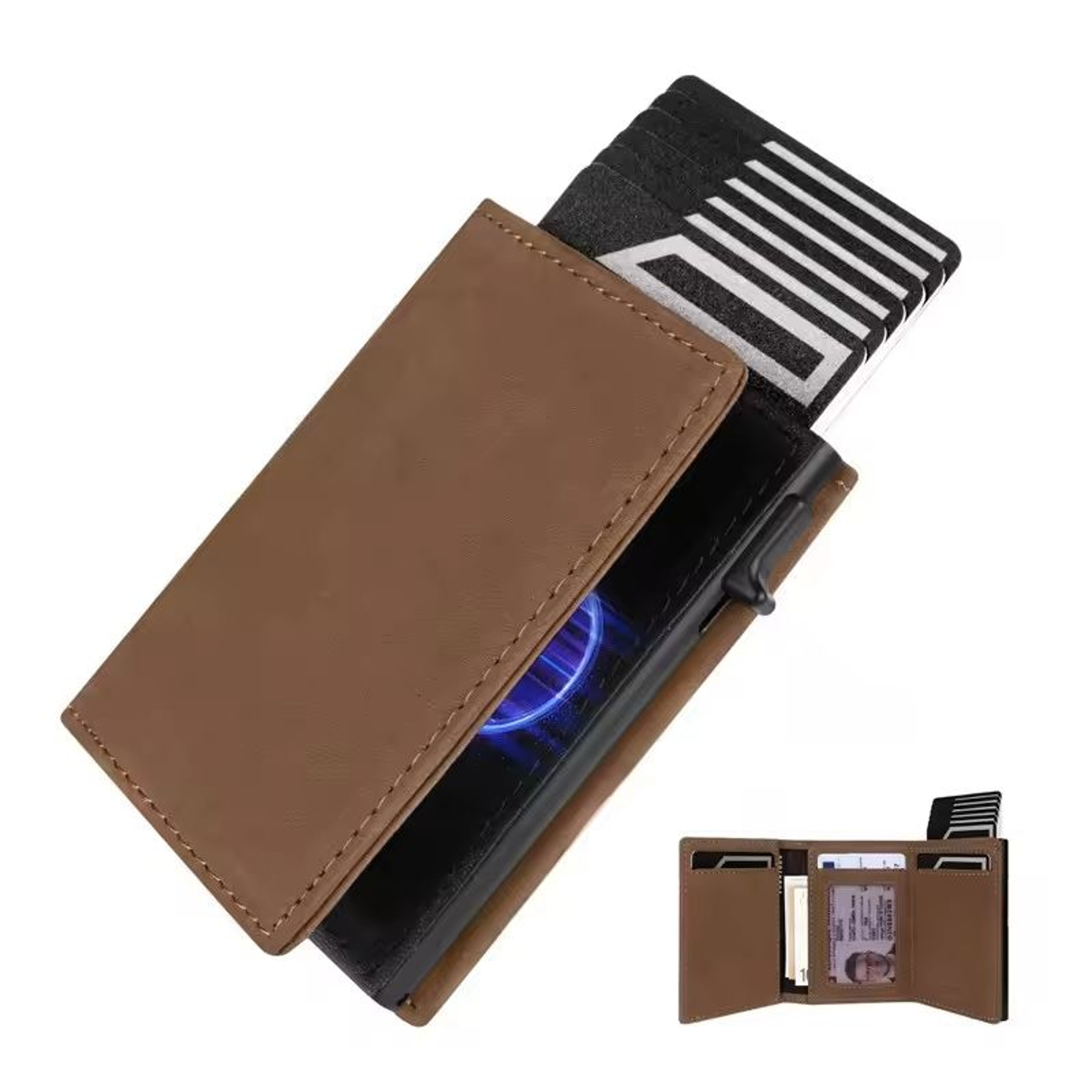 Mens RFID Wallet Slim Trifold With Coin Pocket And Card Holder 6