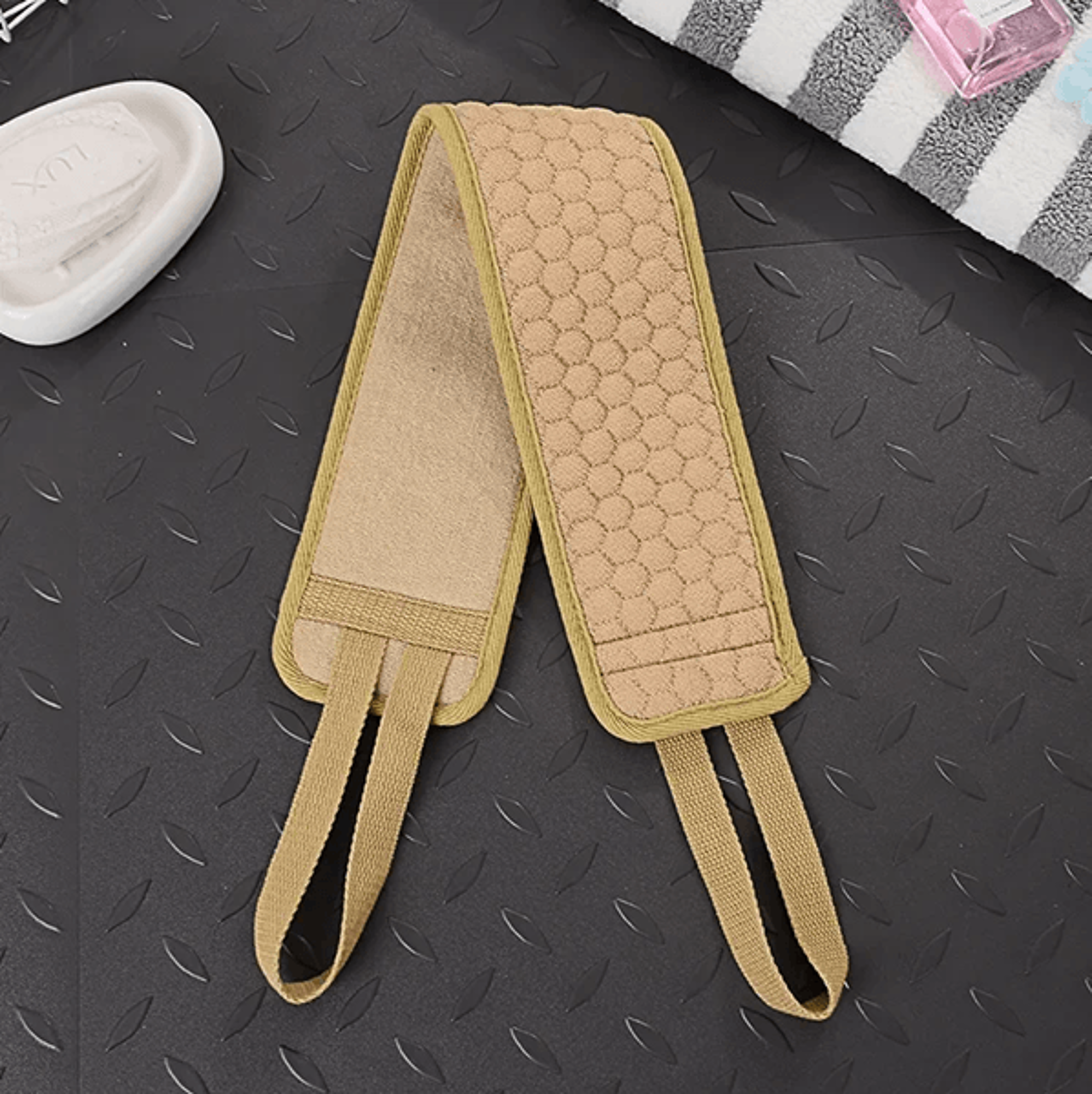 Exfoliating Back Scrubber For Shower Deep Clean Body Washcloth With Handles 7