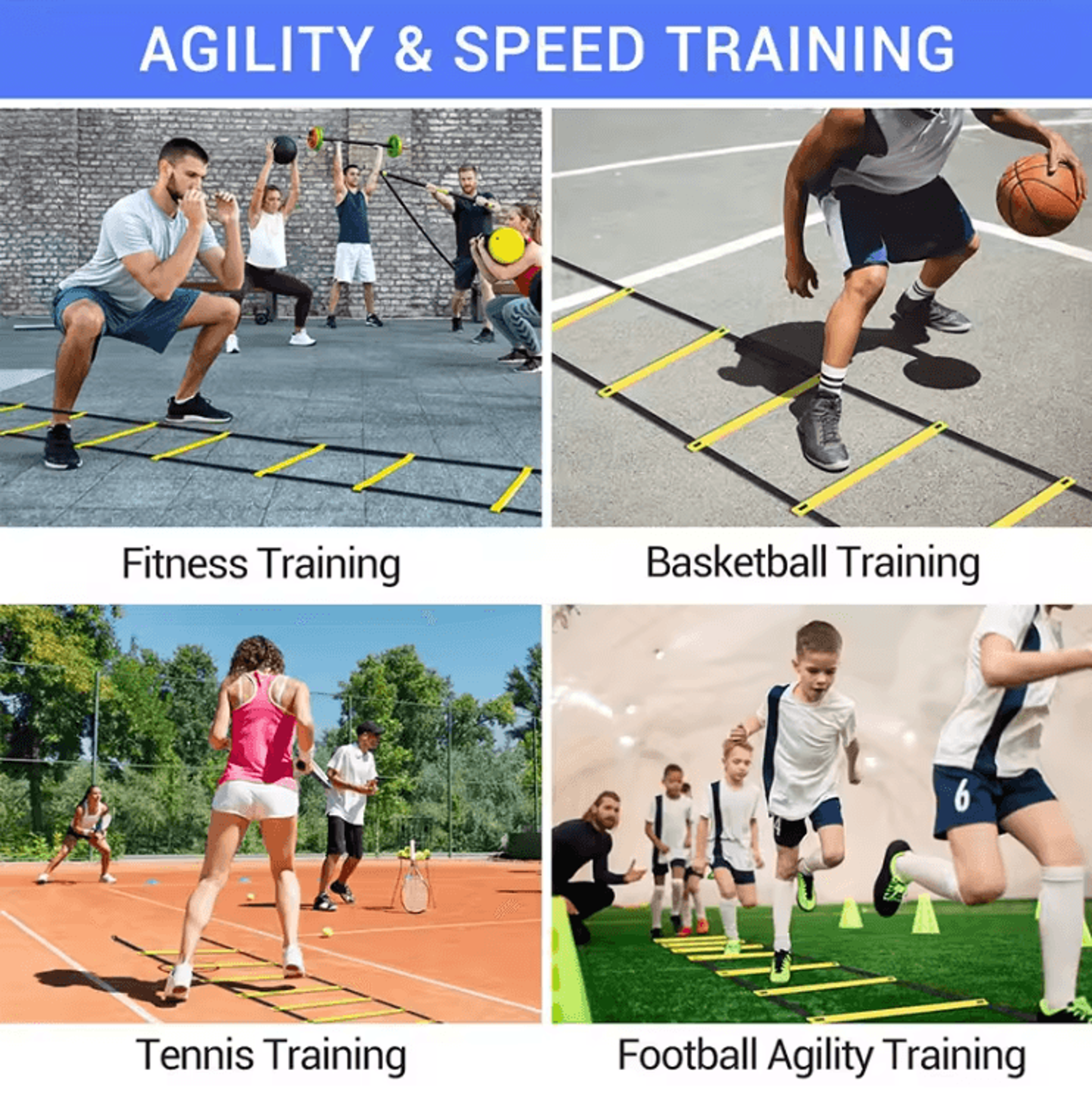 Agility Training Ladder With Adjustable Rungs For Speed And Footwork Drills 2