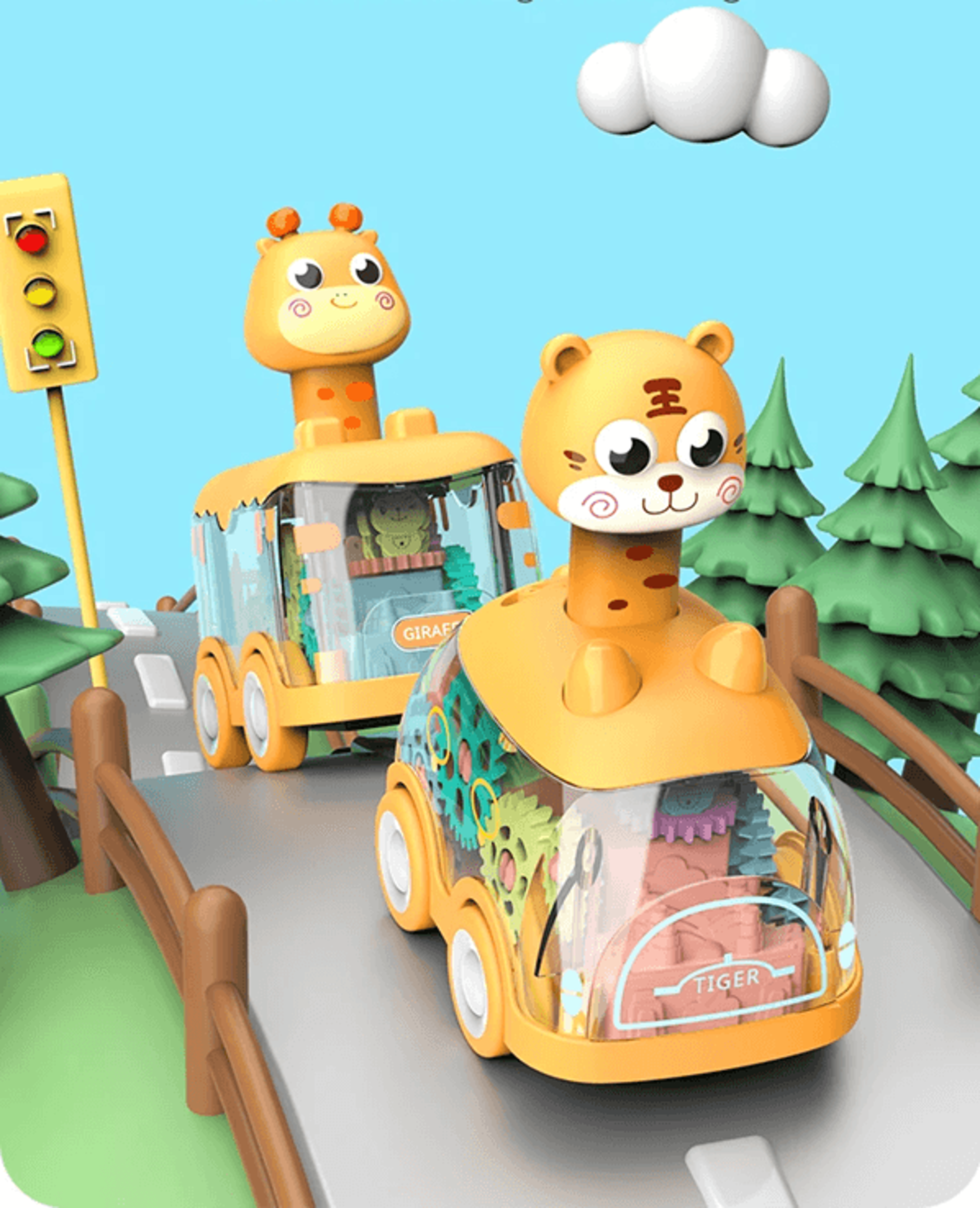 TurboZoo Pull Back Animal Cars For Kids  Fun Educational And Built For Endless Play 0