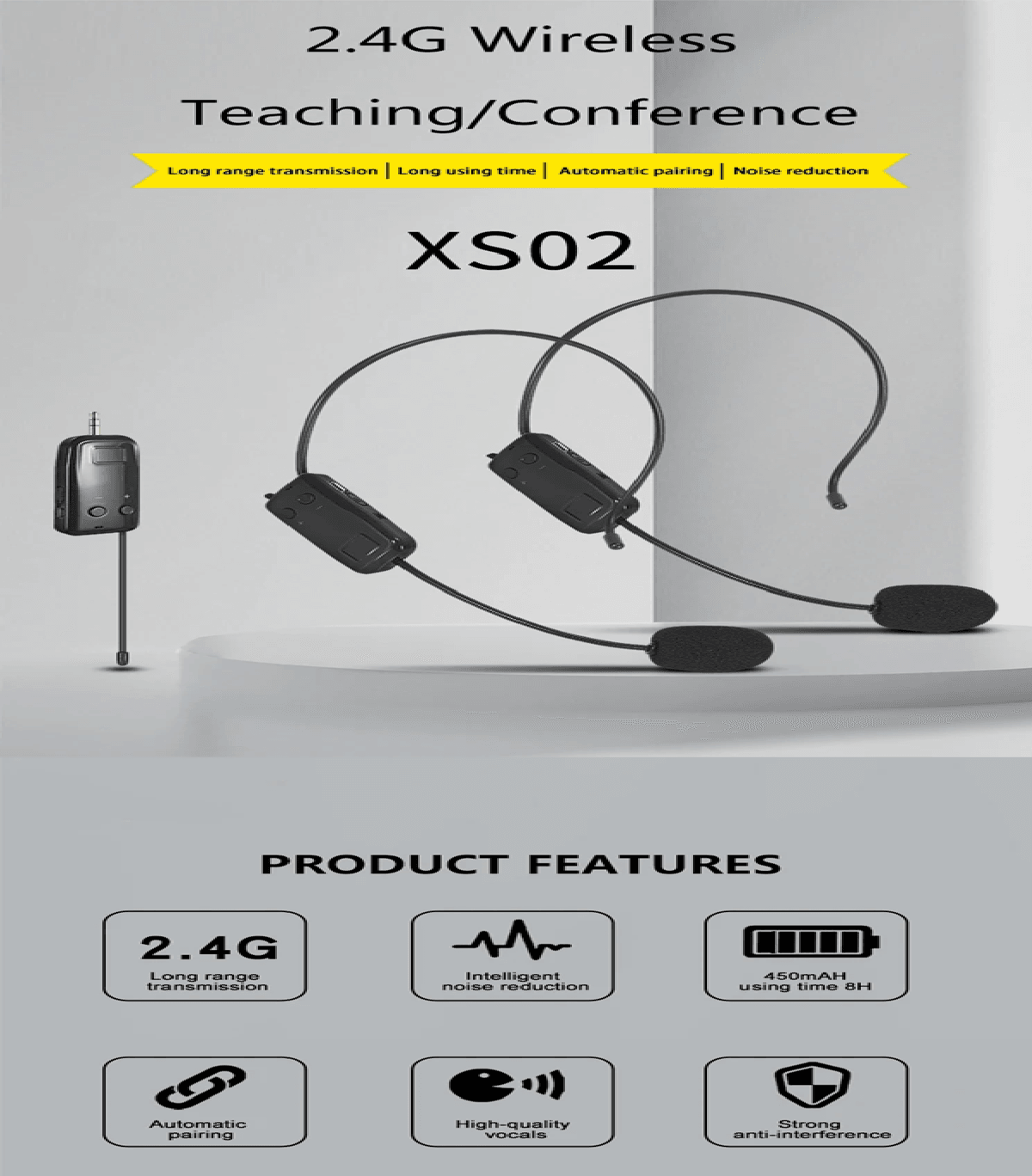 ClearVoice 24G Wireless Headset Microphone Set 0