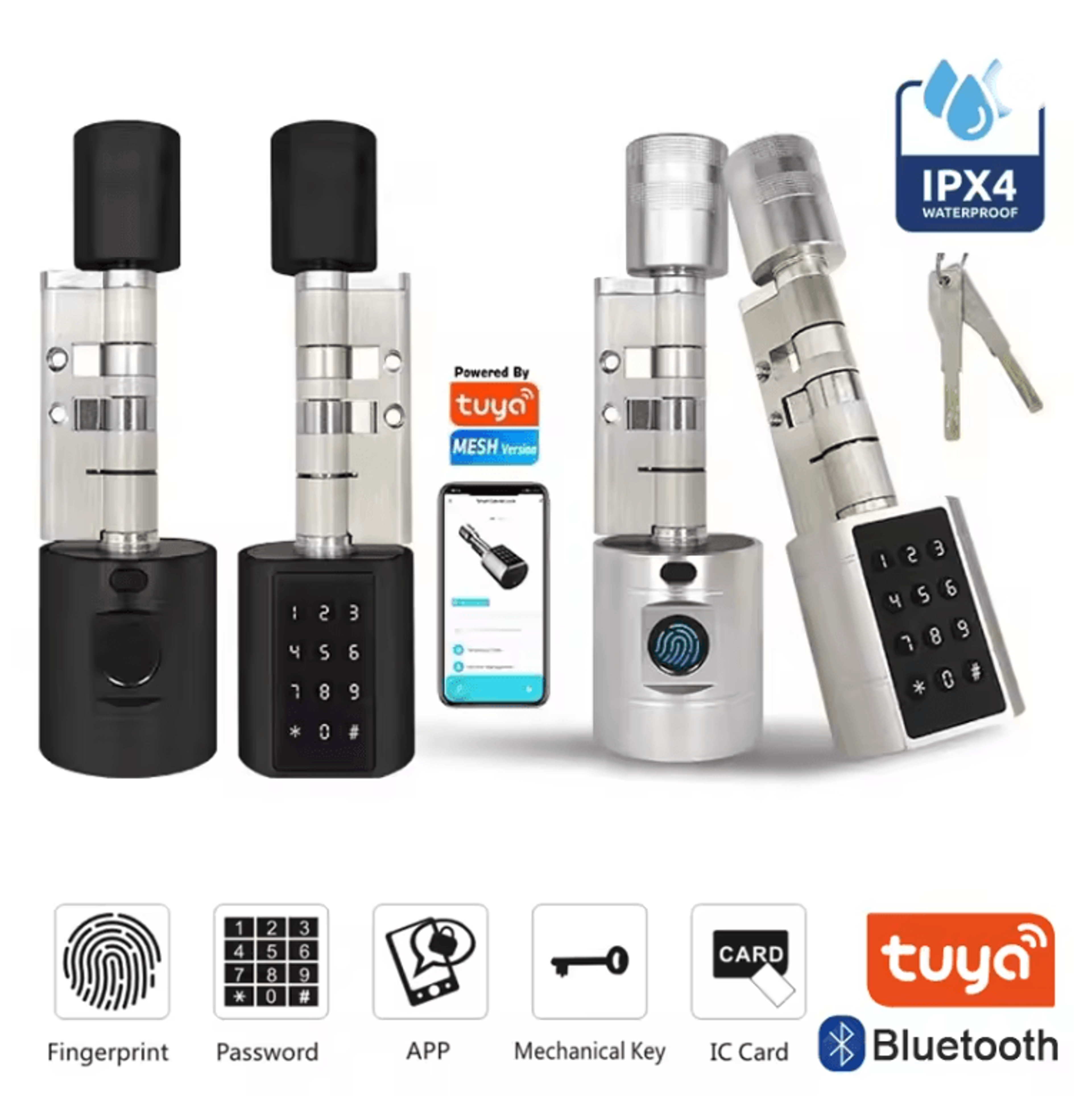 SmartGuard Tuya Fingerprint Cylinder Door Lock 0