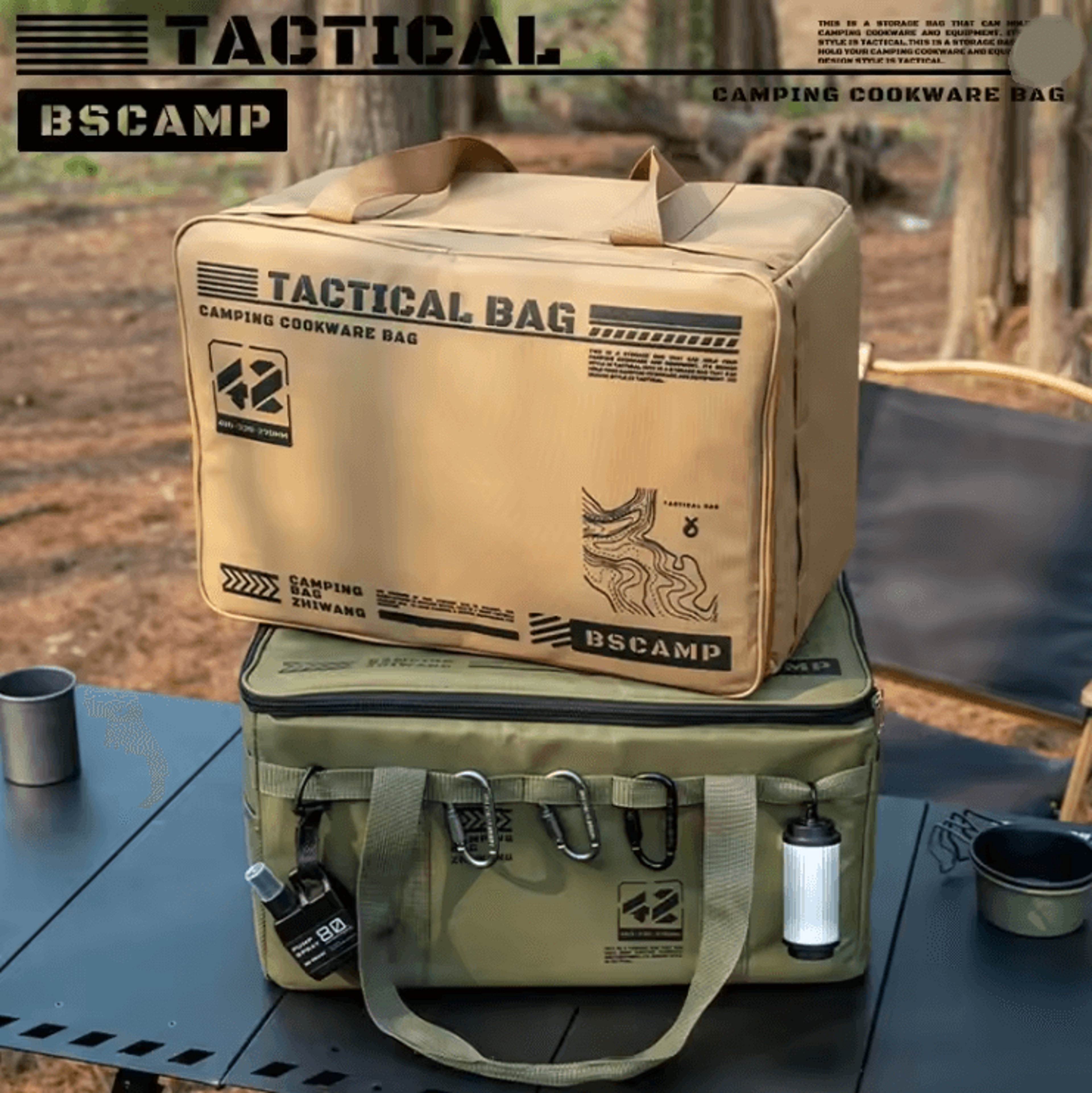 TrailMate Tactical Camping Storage Bag With Insulated Folding Design And MultiCompartment Organizer 0