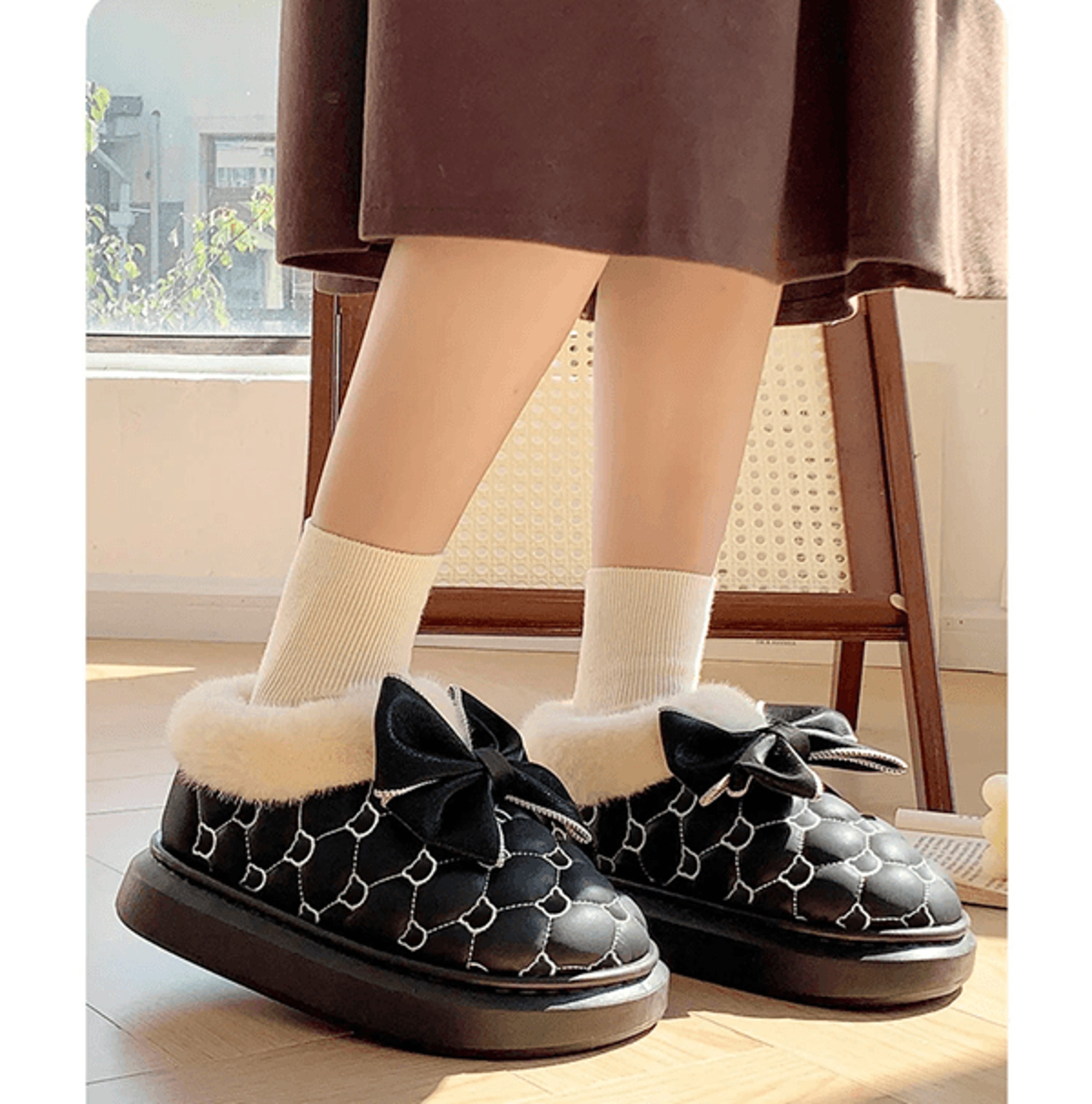 CozyBow Women Platform Ankle Snow Booties With Fluffy Lining 2