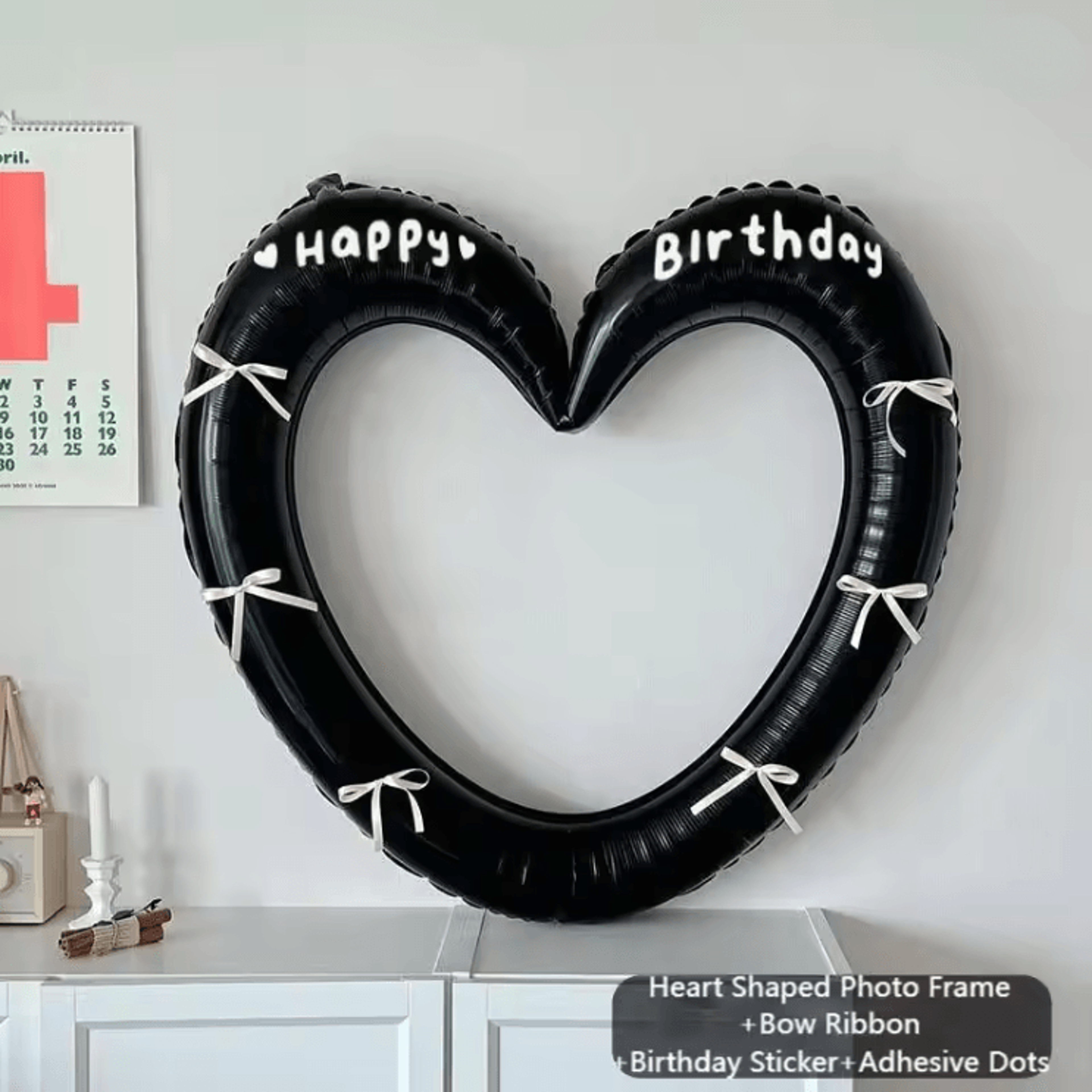 HeartGlow Happy Birthday Photo Frame Balloon Set With Bowknot Decor 2