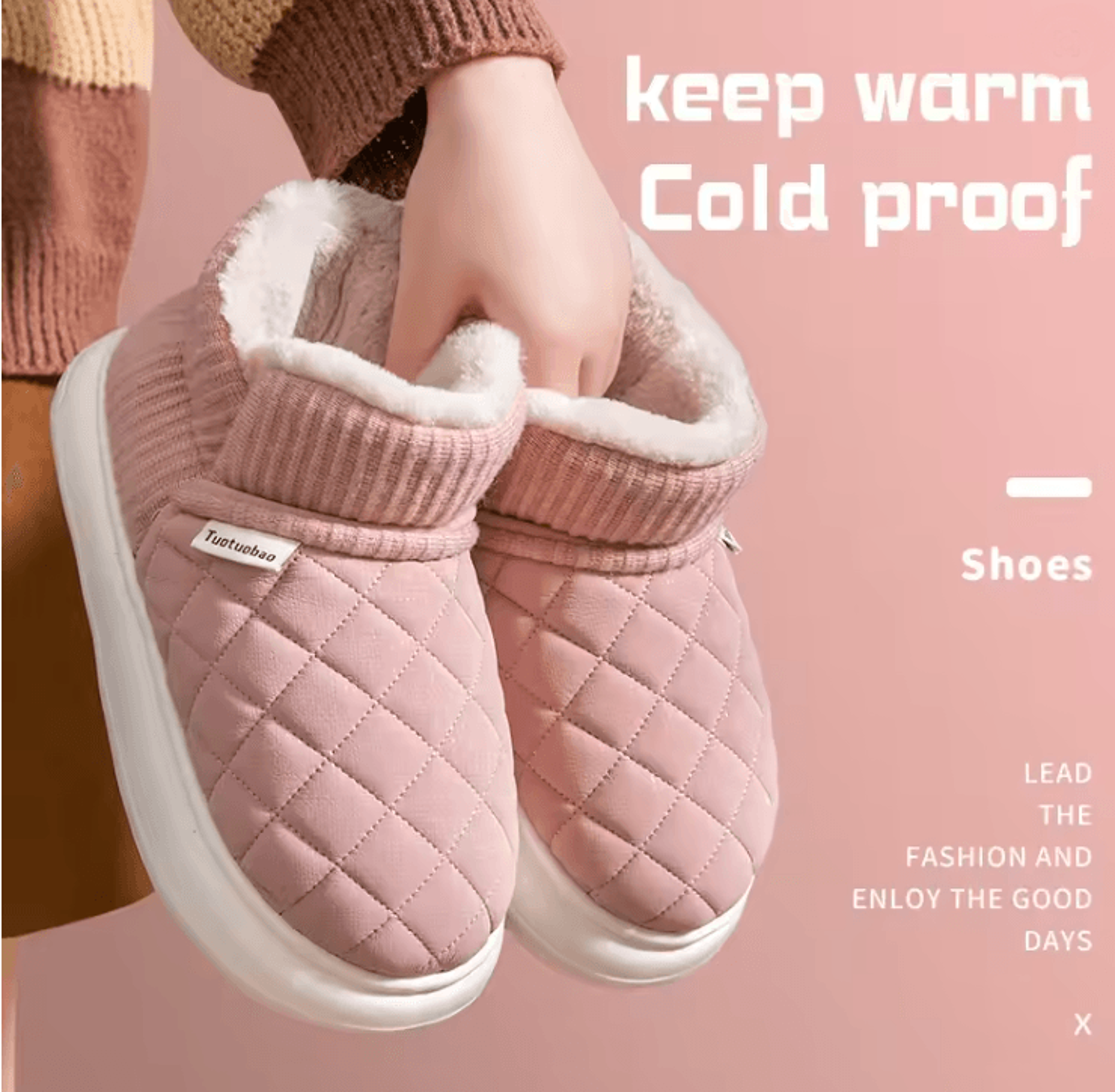 ThermaStep Thick Soled Anti Slip Winter Cotton Slippers With Fleece Lining 2