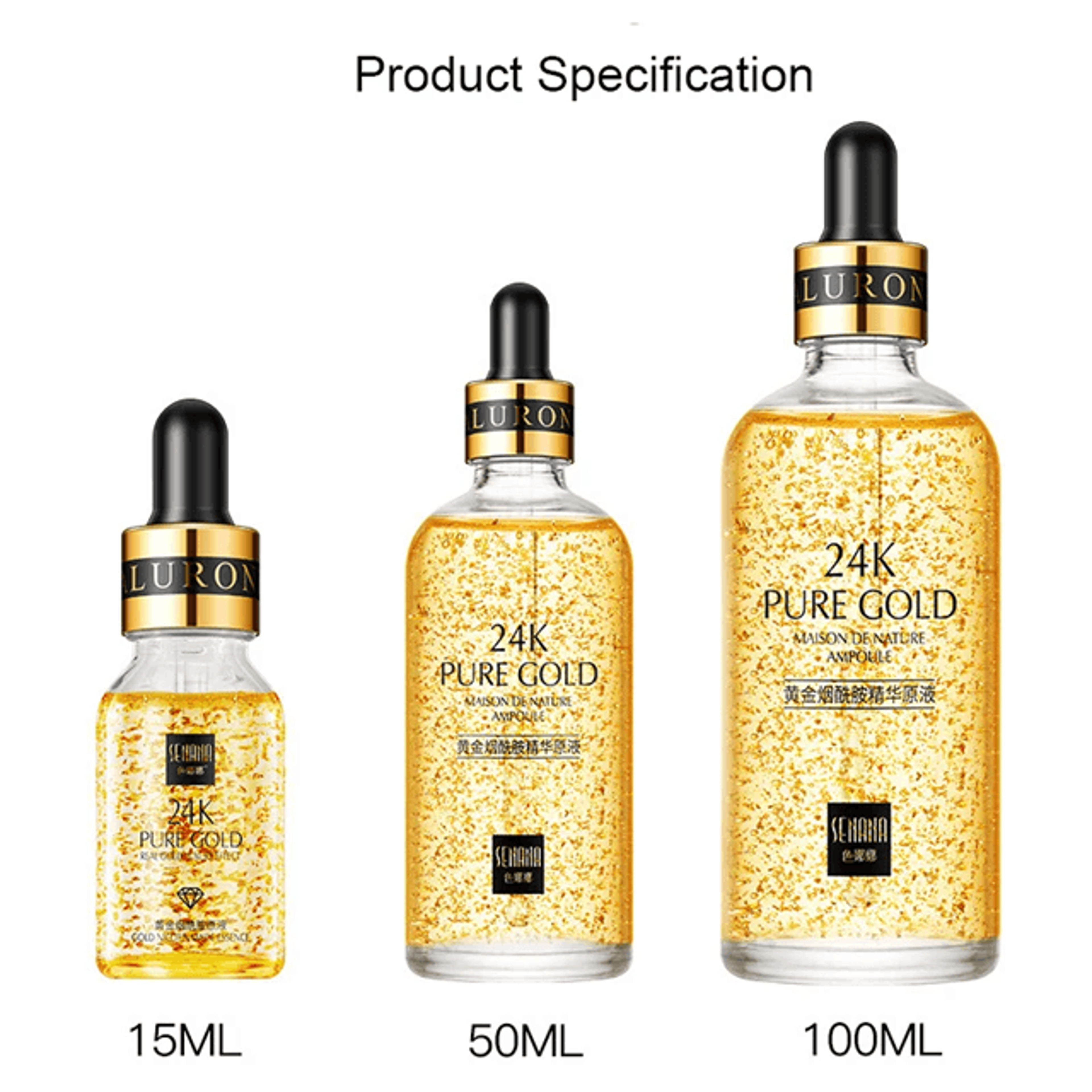 GoldenGlow 24K Hyaluronic Acid Facial Serum With Niacinamide For Brightening And Firming 1