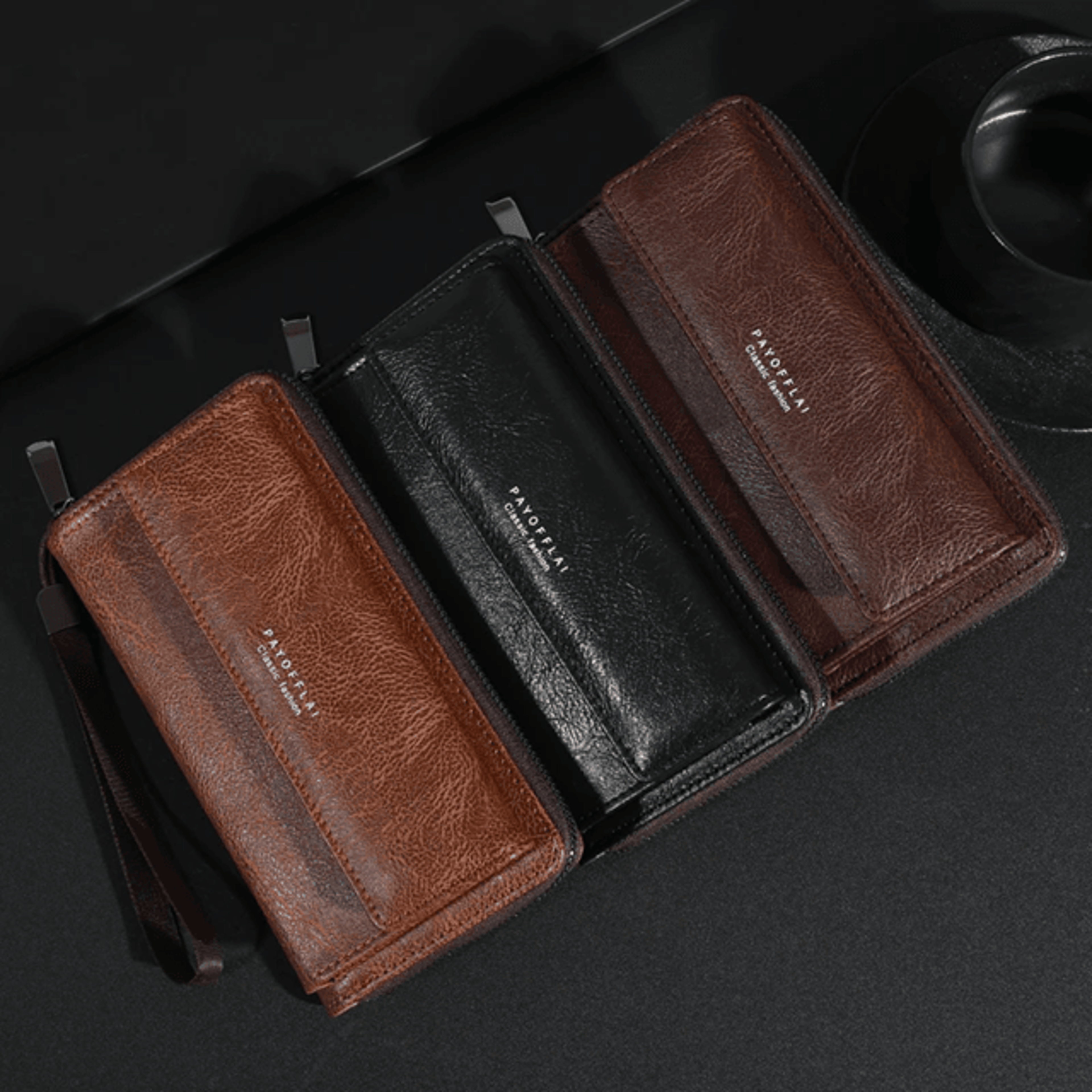 UrbanCraft Mens PU Leather Zipper Wallet And Clutch Bag 0