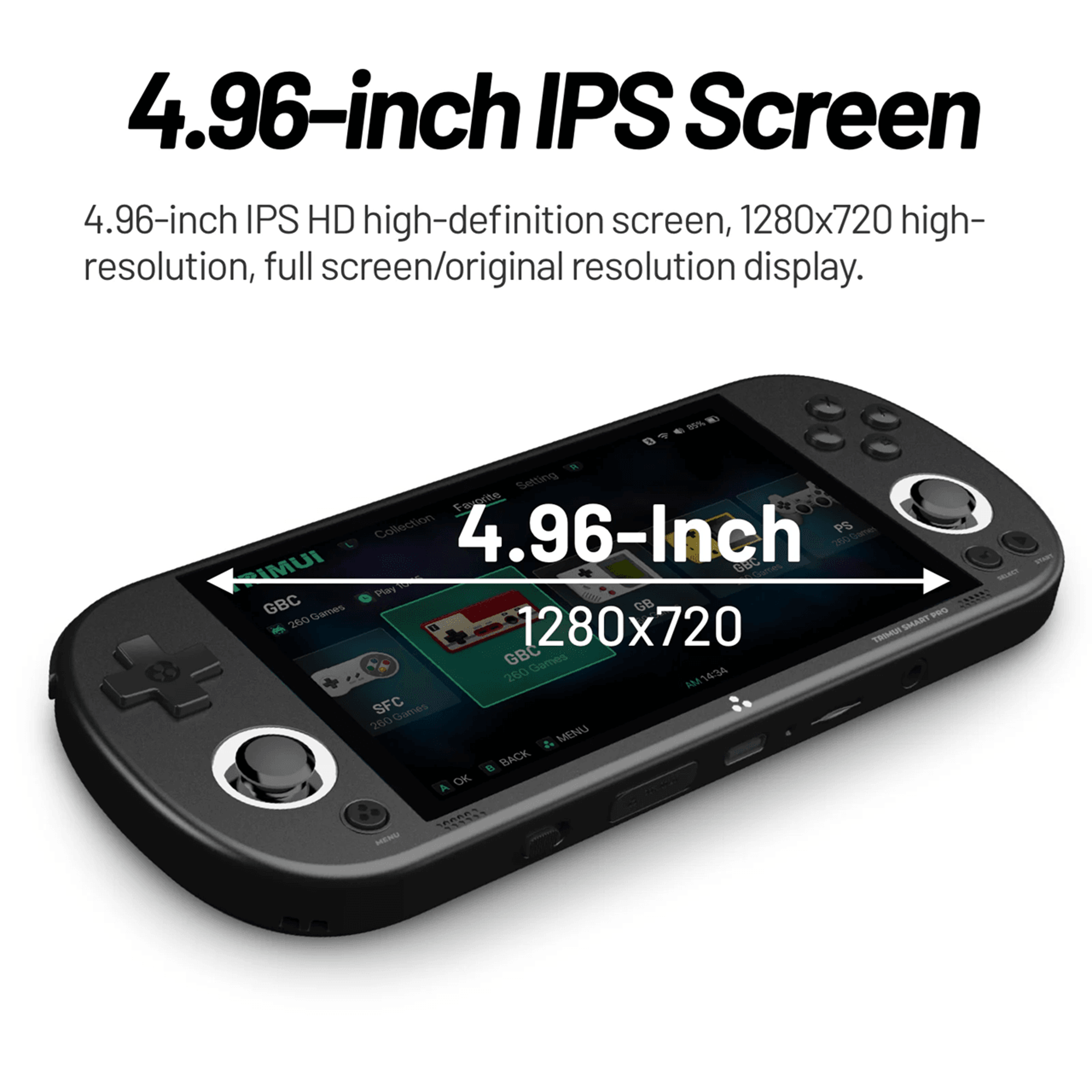 Trimui Smart Pro Handheld Game Console With 496 Inch IPS Screen And RGB Lighting 1
