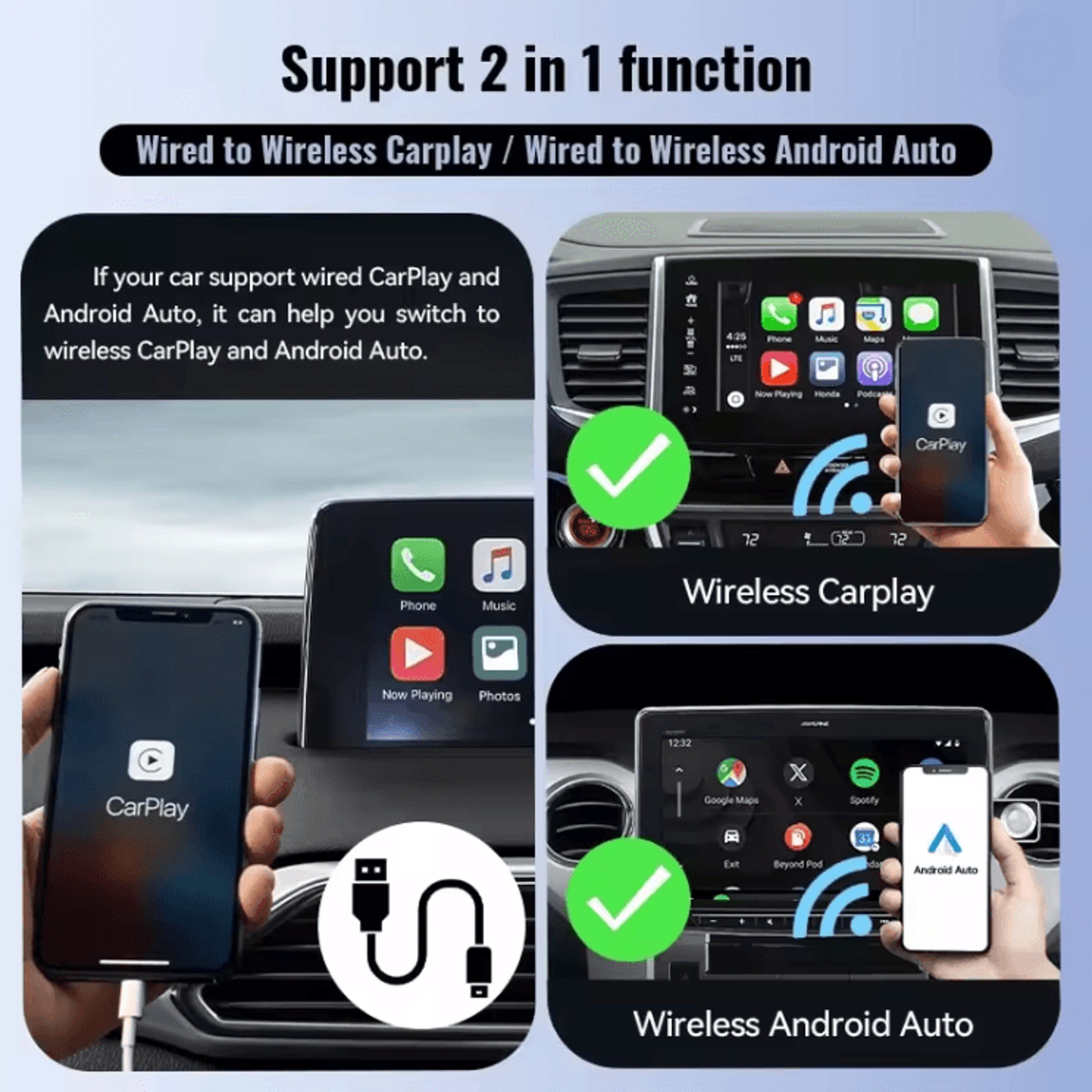 AutoLink Wireless CarPlay And Android Auto Adapter Smart Mini Box 2