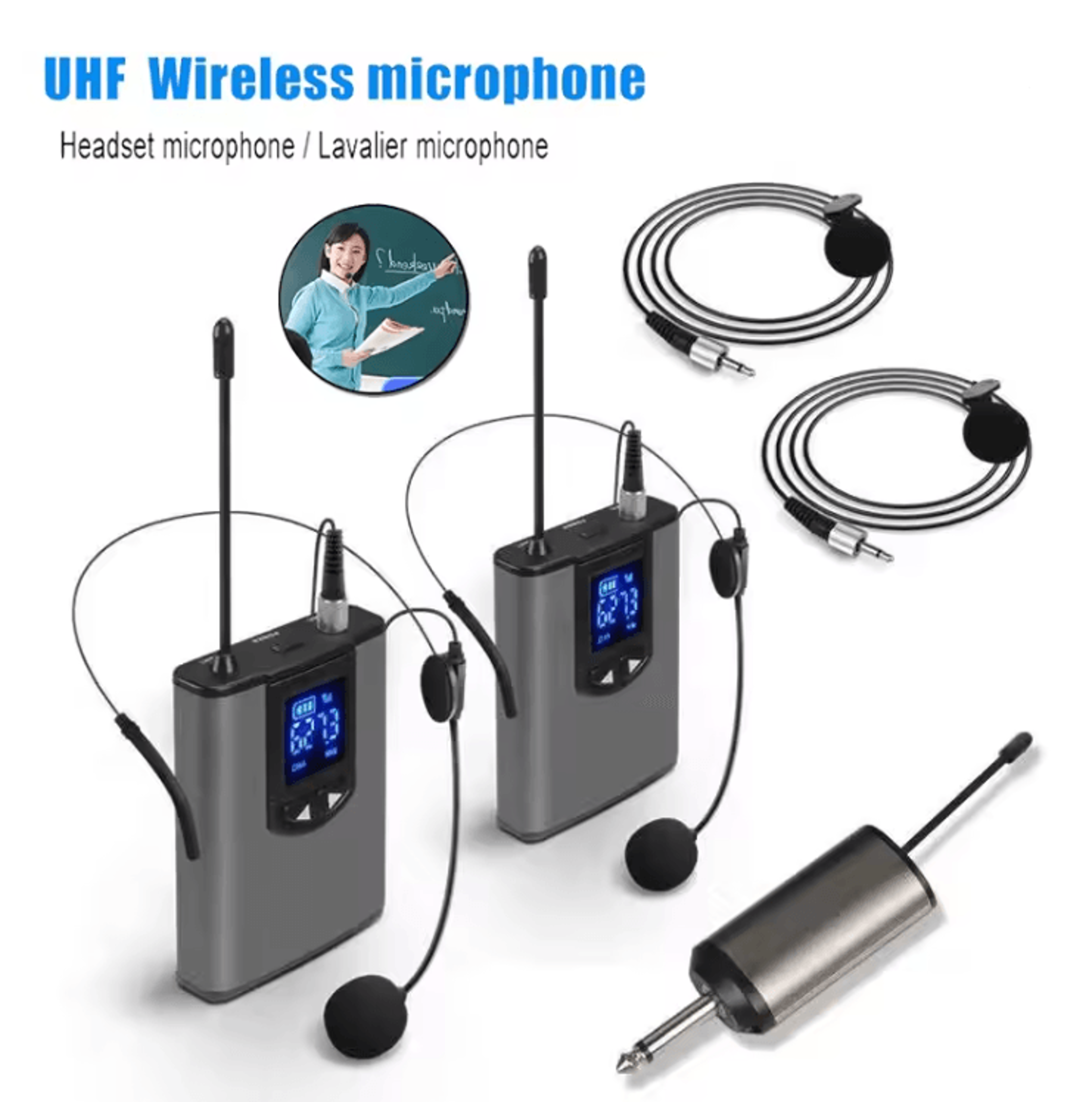 ClearVoice Pro Wireless Microphone System With Headset And Lavalier Mic 0