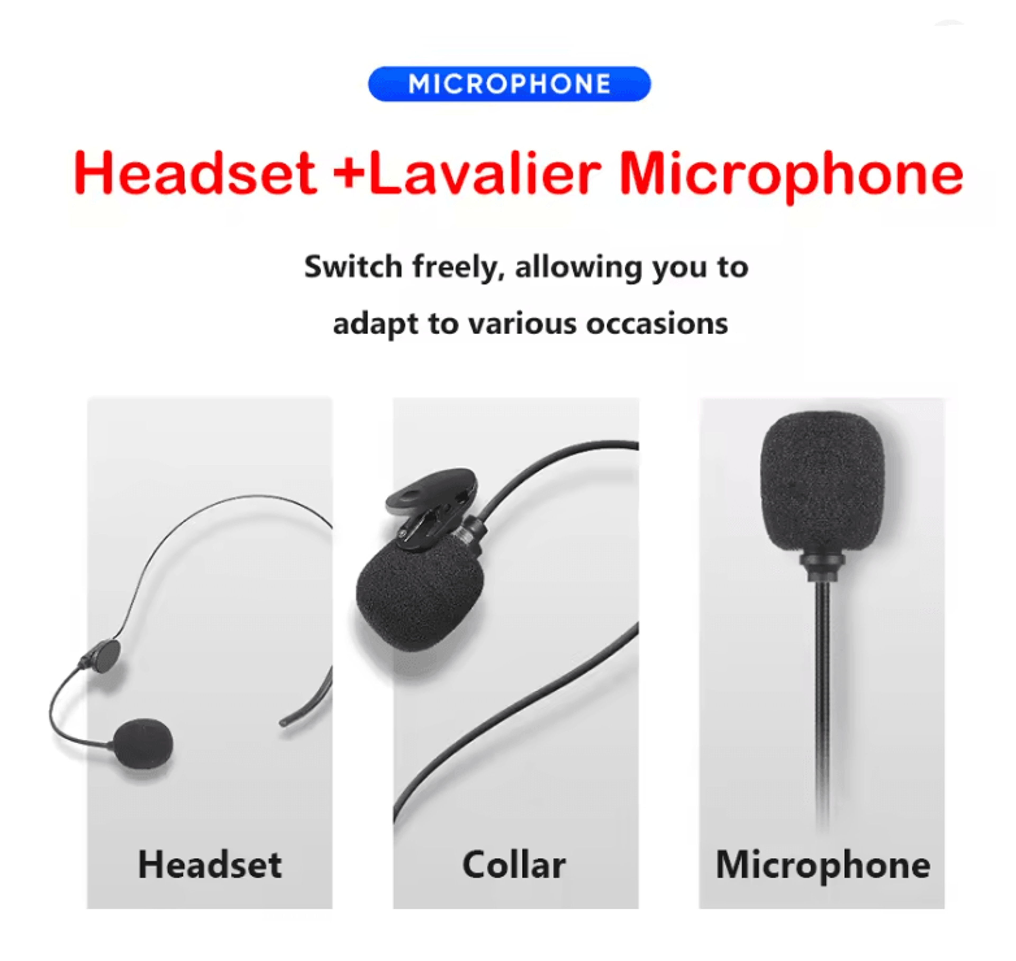 ClearVoice Pro Wireless Microphone System With Headset And Lavalier Mic 2