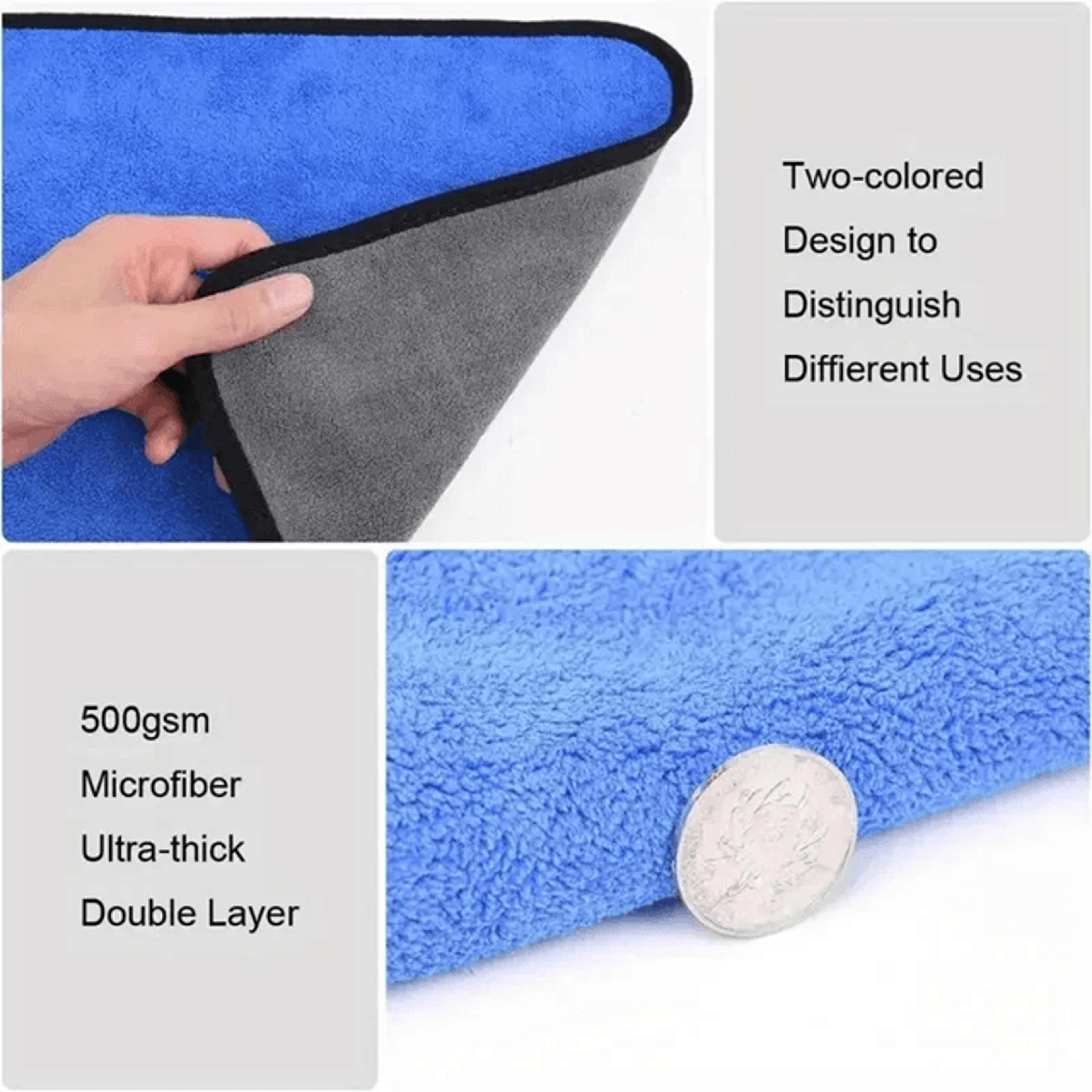 AquaGuard Microfiber Car Drying And Cleaning Towel Set 4