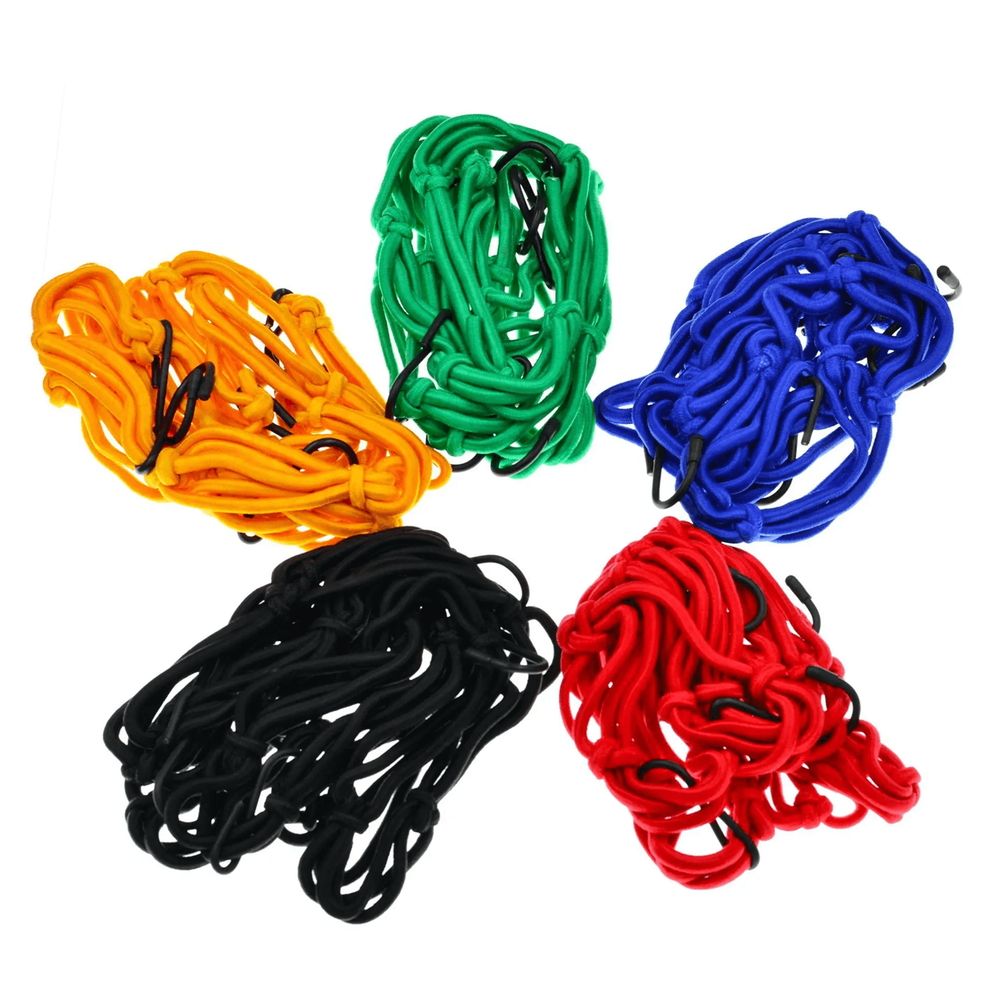 MotoGrip Elastic Bungee Cargo Net With 6 Hooks For Motorcycle Helmets And Luggage 0