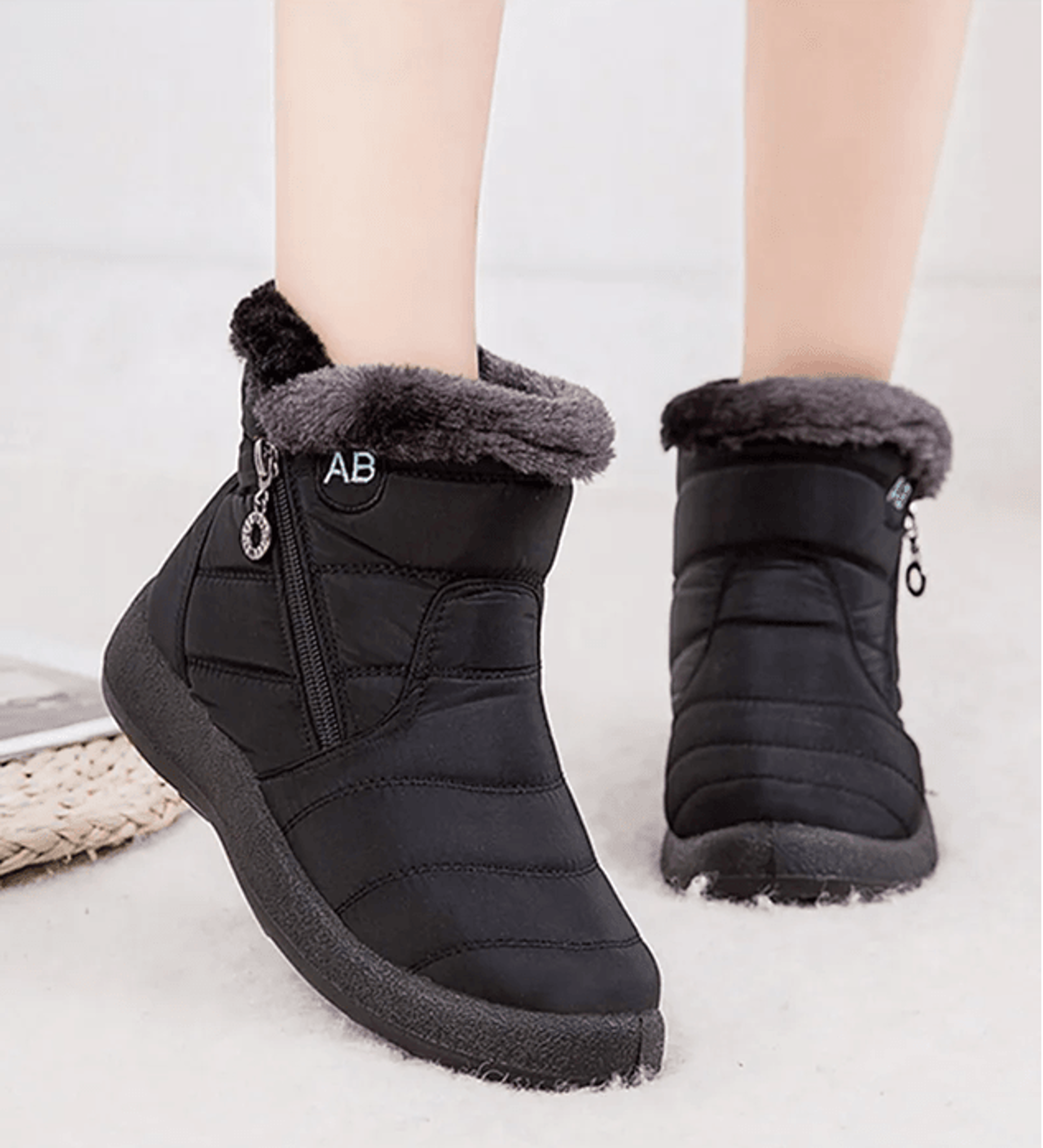 CozyStep Womens Waterproof Winter Ankle Boots With Fur Lining And Low Heels 0