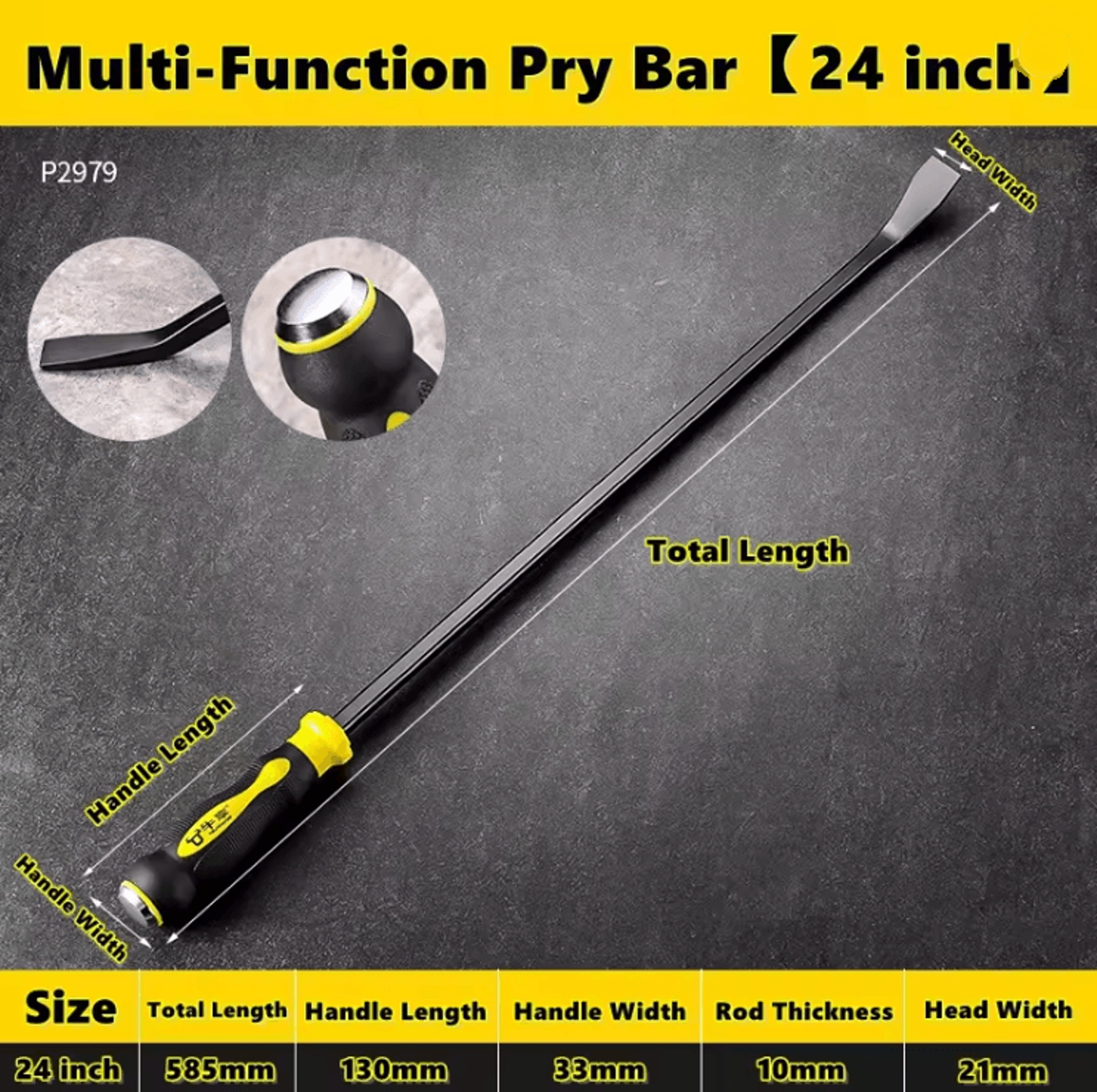 ProGrip Heavy Duty Pry Bar And Tire Lever Tool Set 5