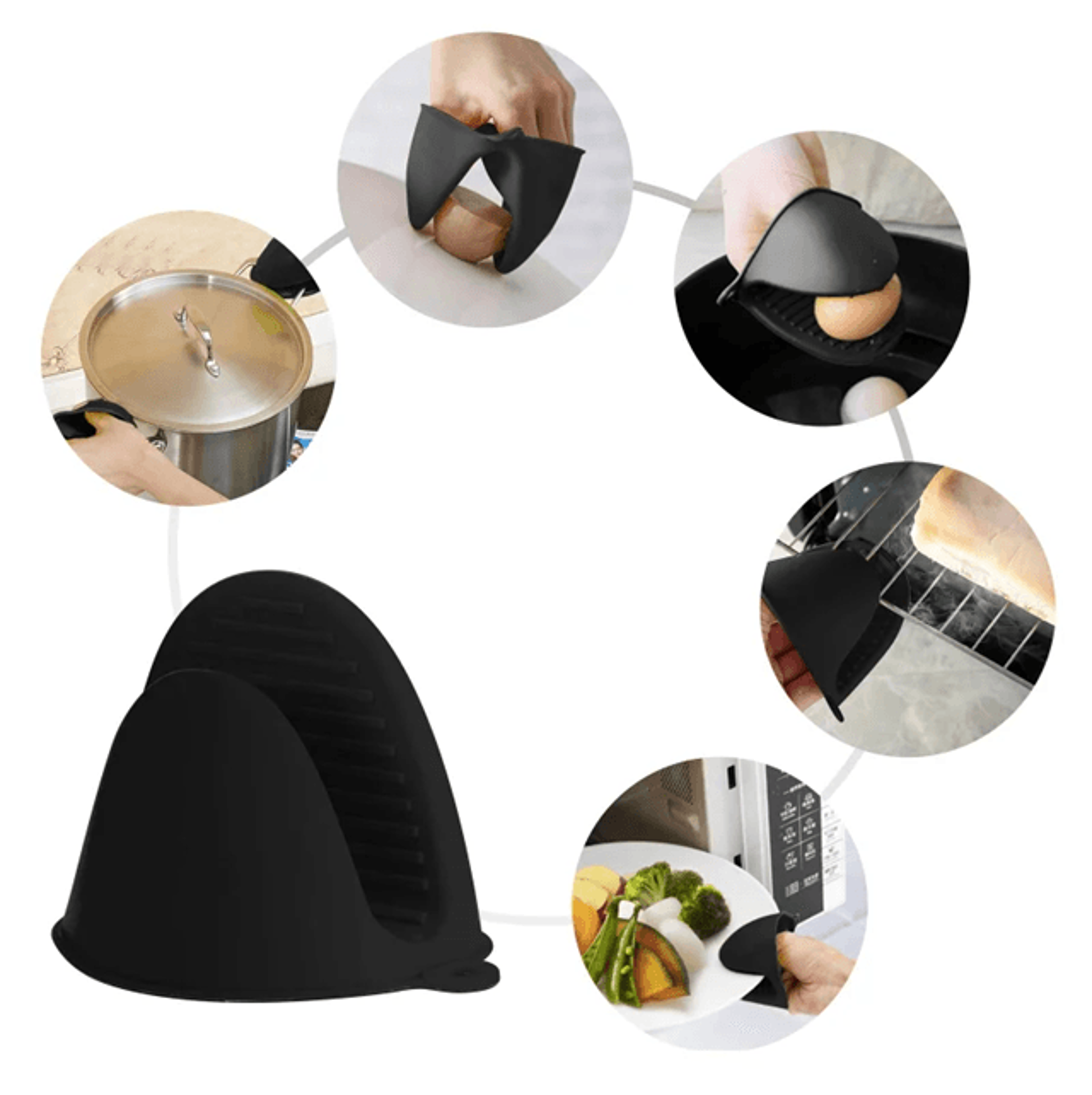 GripEase Silicone Heat Resistant Mini Oven Mitts Set 5