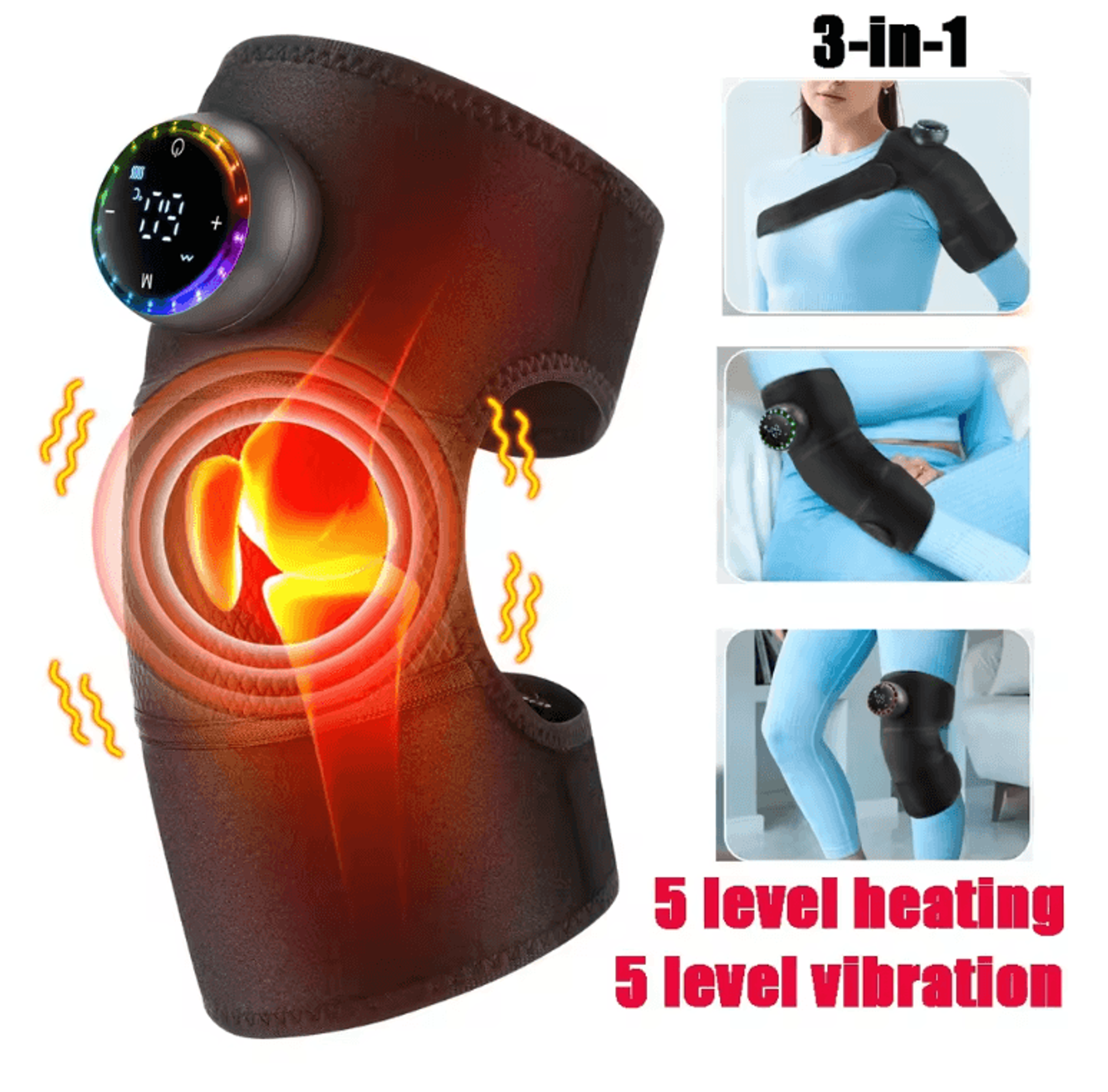 MotionRelief 3in1 Heated Knee Massage Wrap 6
