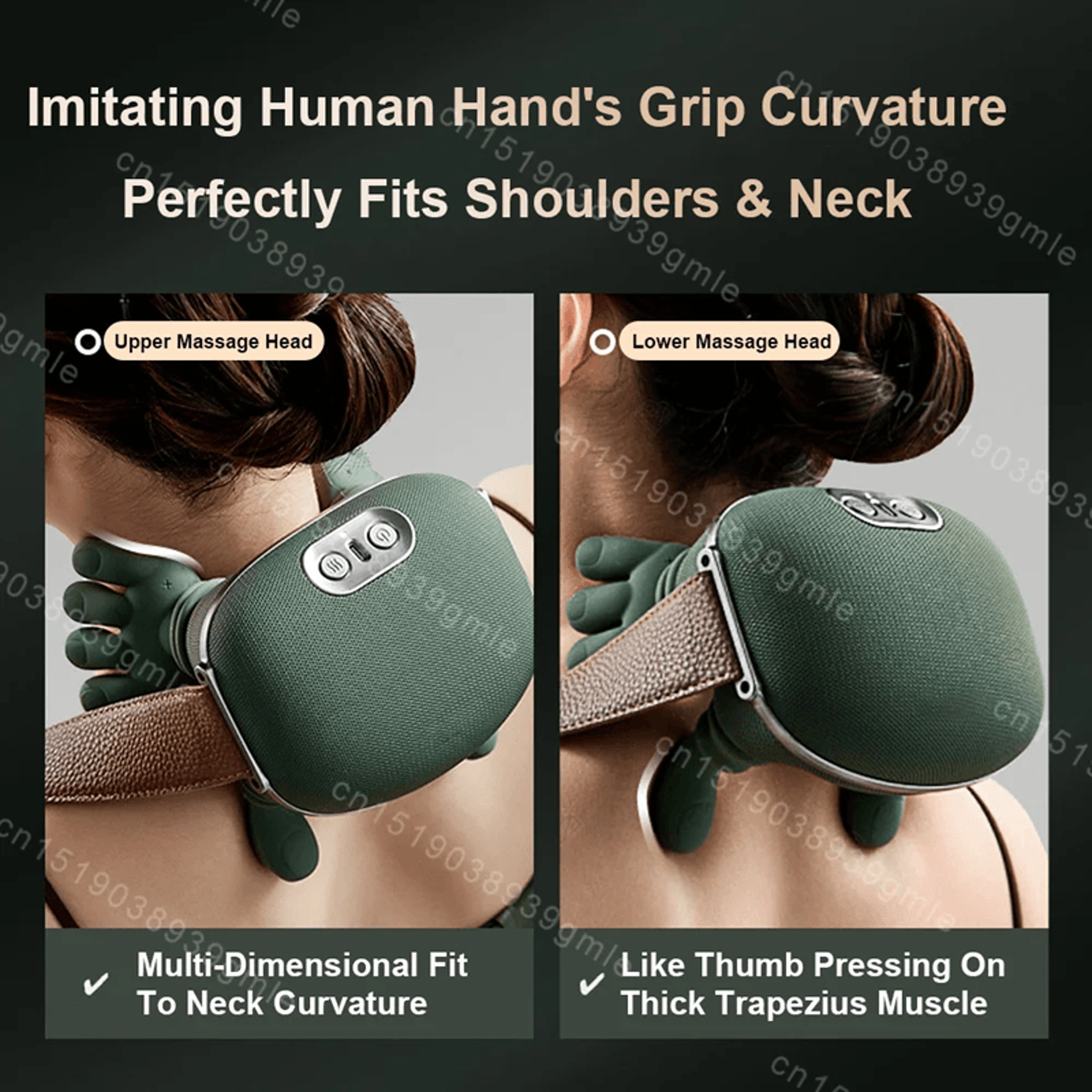 TheraRelief Heated Shiatsu Neck And Shoulder Massager With Deep Tissue Kneading 2