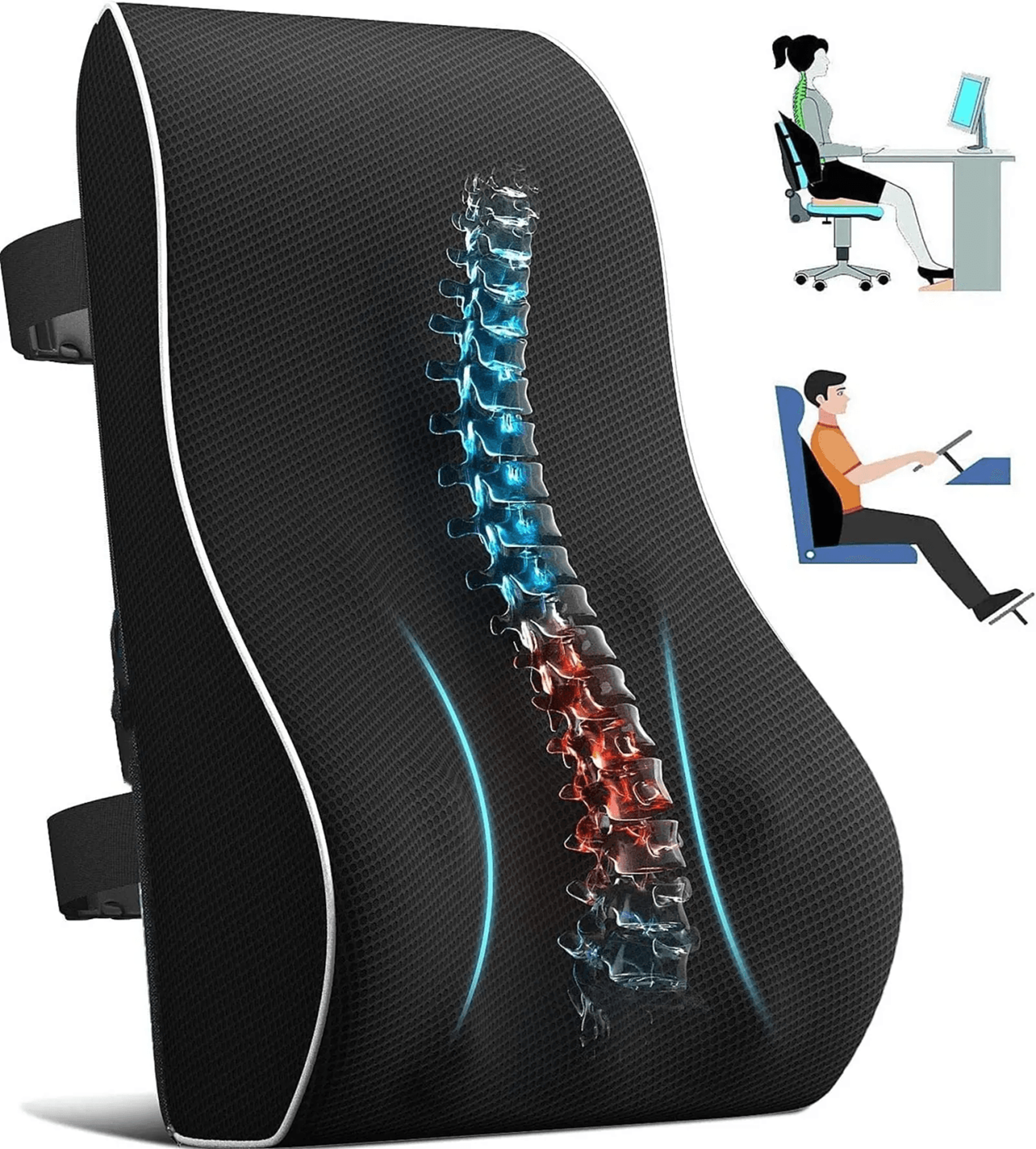 ComfortDrive Memory Foam Car Seat Cushion For Office And Gaming Chairs 0