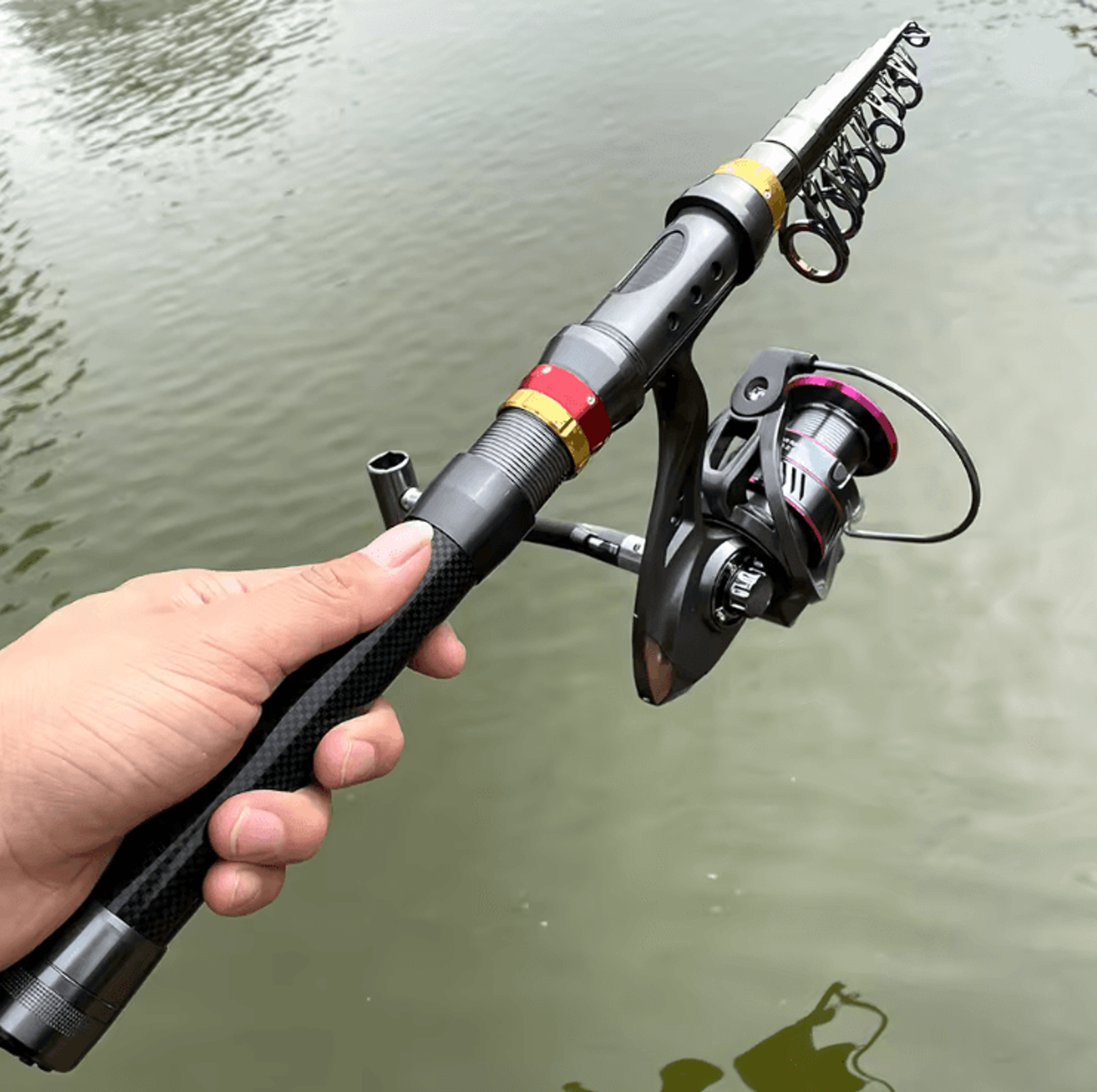 AeroCast Carbon Fiber Telescopic Fishing Rod And Reel Combo 0