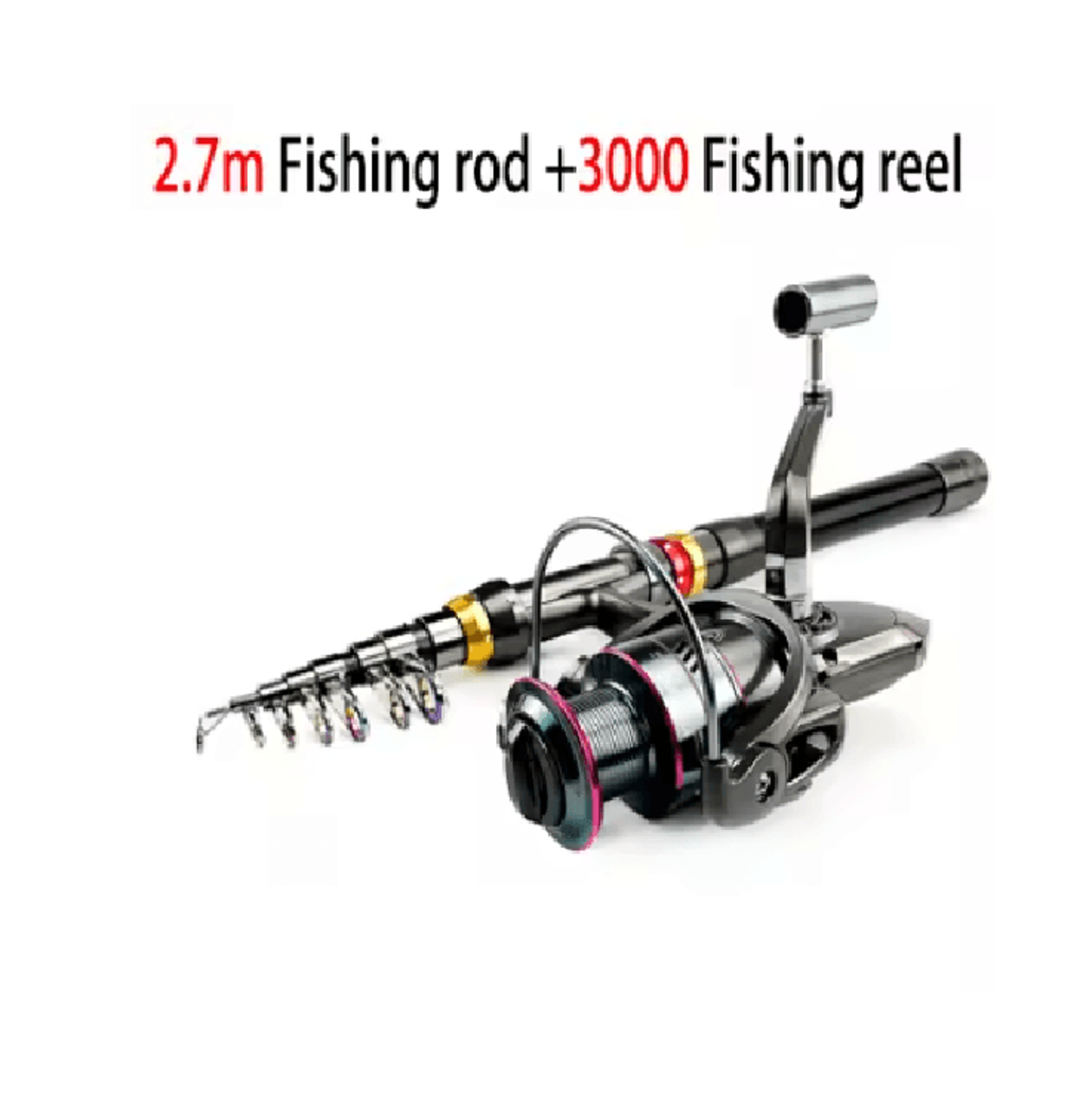 AeroCast Carbon Fiber Telescopic Fishing Rod And Reel Combo 6