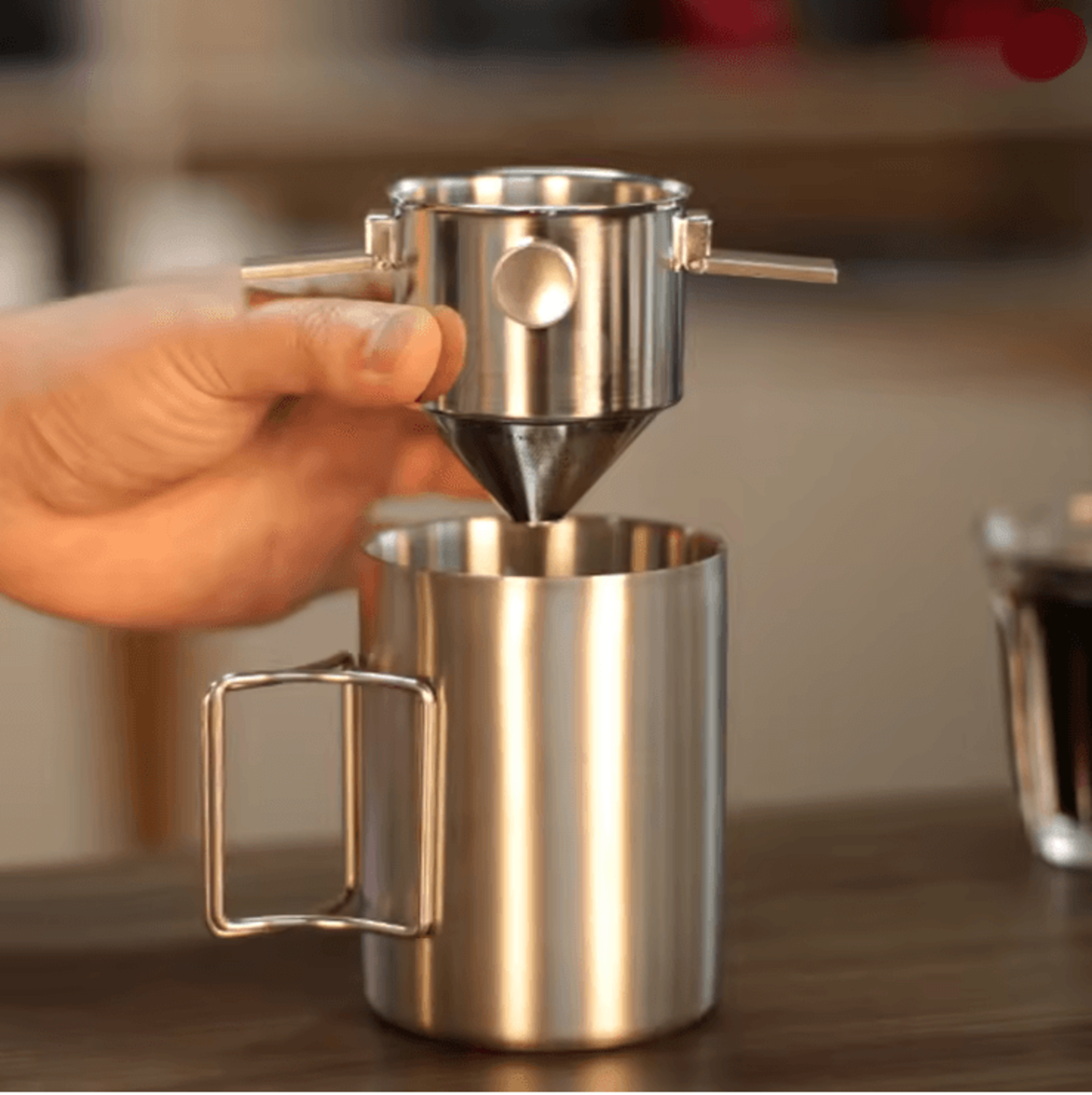 Portable 304 Stainless Steel Hanging Ear Coffee Filter Cup 0