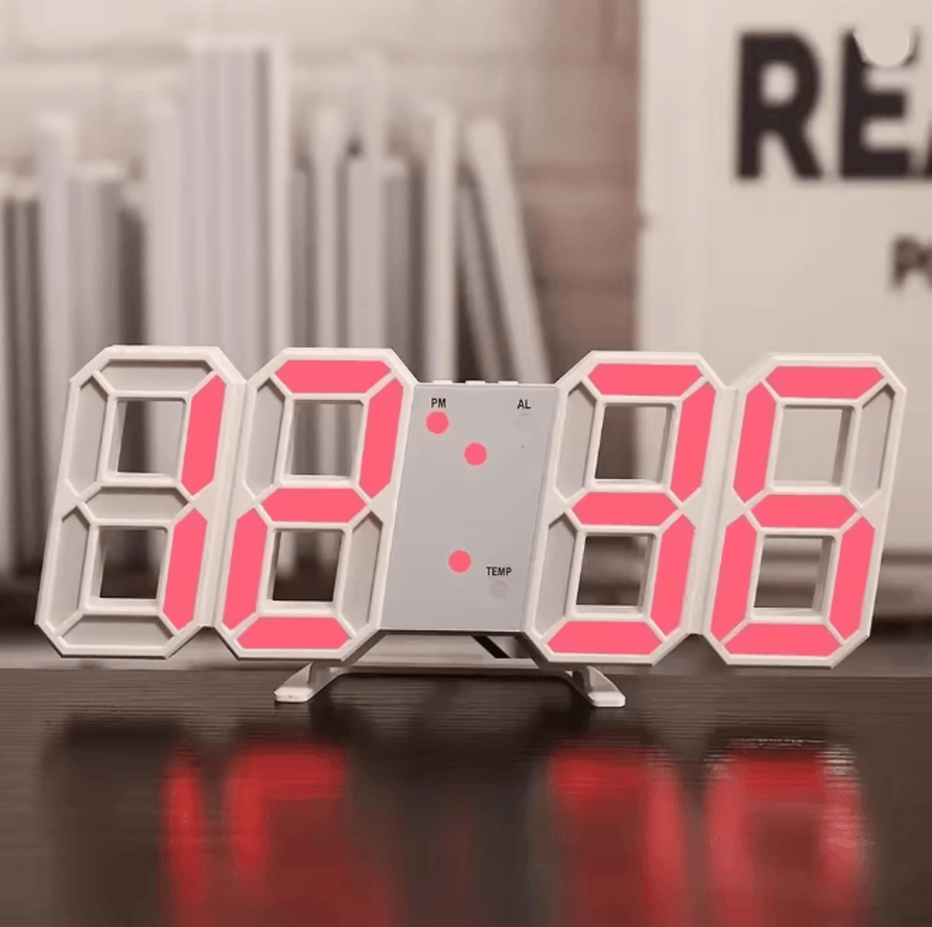 GlowTime 3D LED Digital Wall Clock With Adjustable Brightness And Night Mode 5
