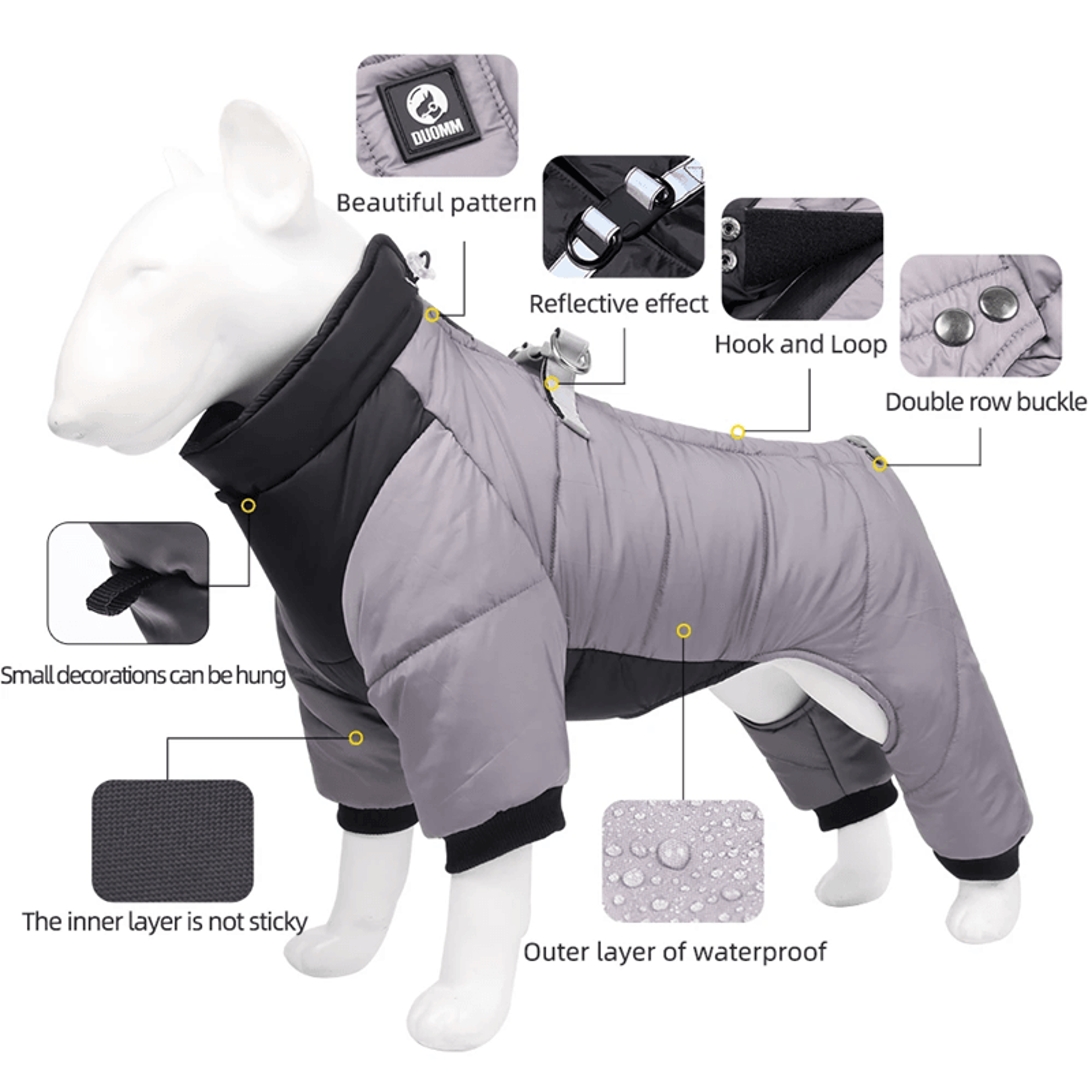 WarmPup Waterproof Winter Jacket For Small  Medium Dogs 1