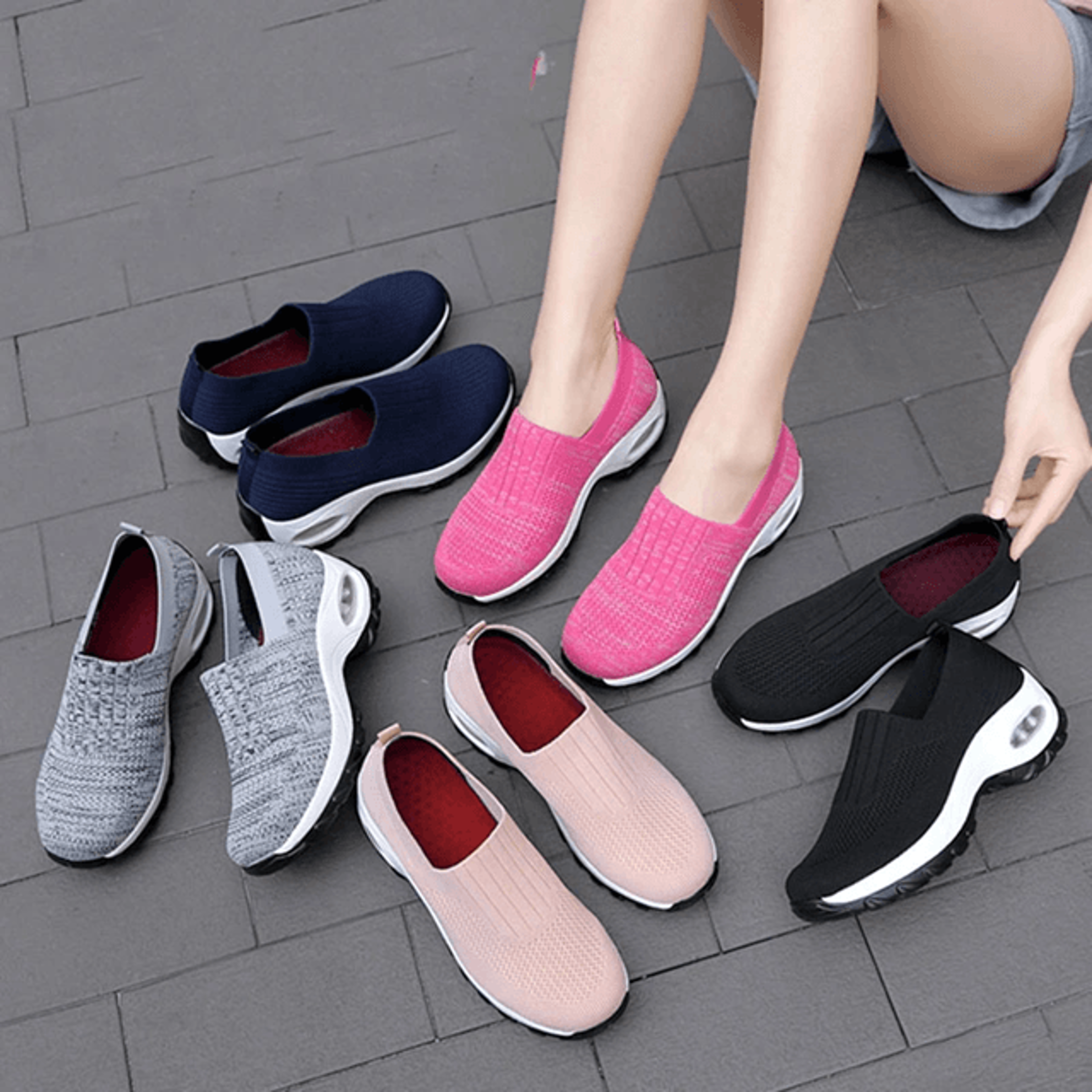 WalkEase Orthopedic Platform Mesh SlipOn Shoes For Women 0