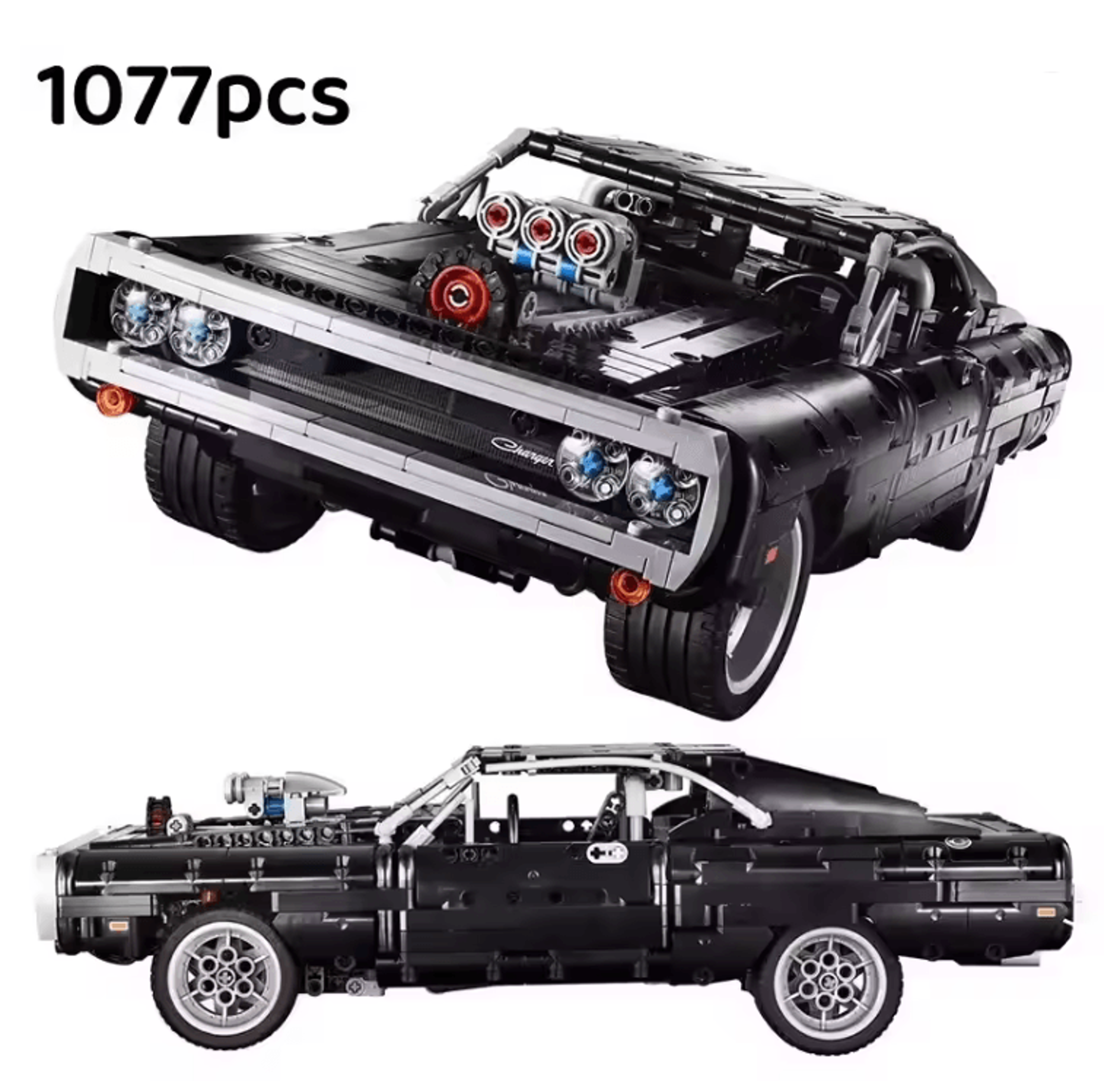 Fast Racer Dodge Charger Building Block Car Model 0
