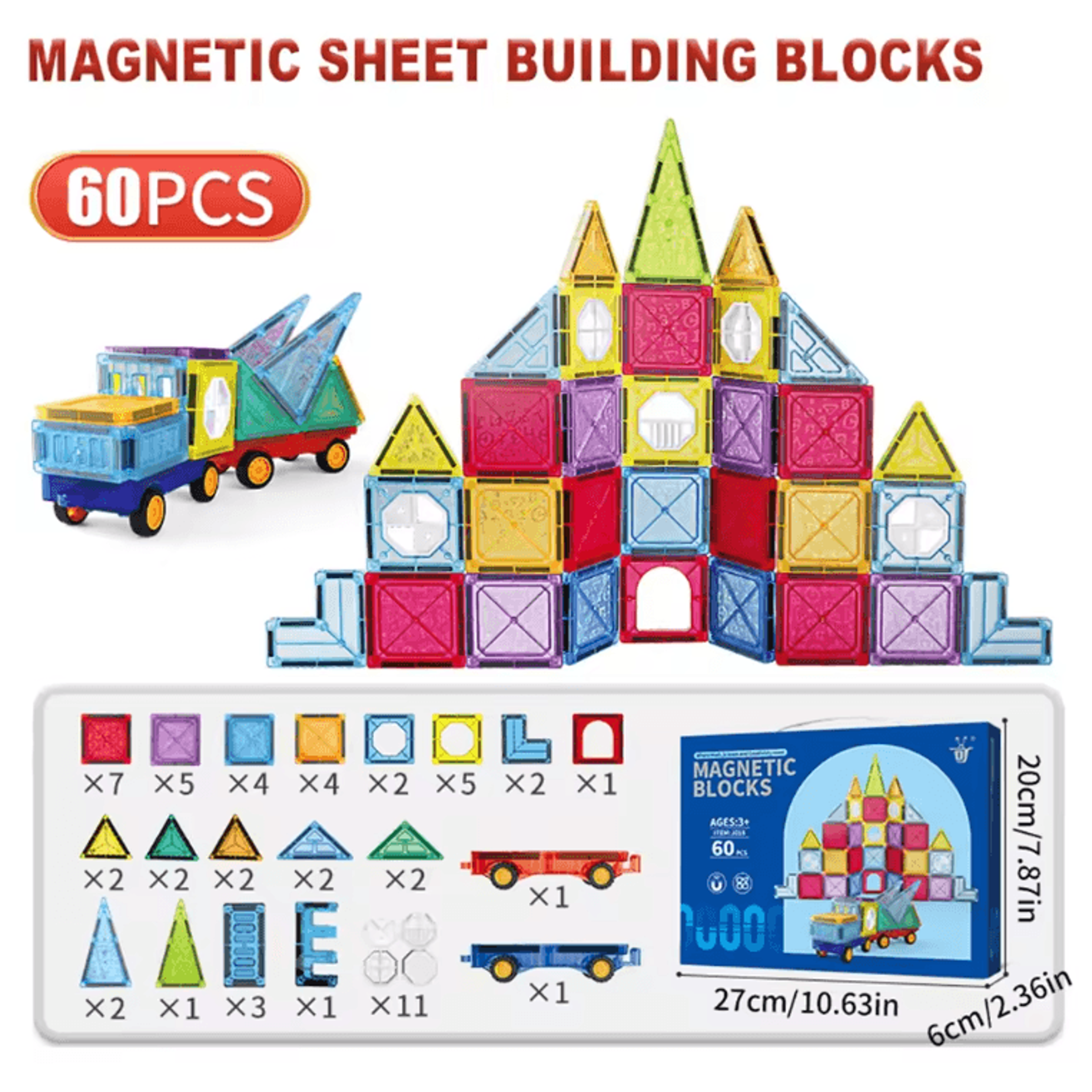 MagnaBuild Magnetic Tiles Building Set For Kids 4