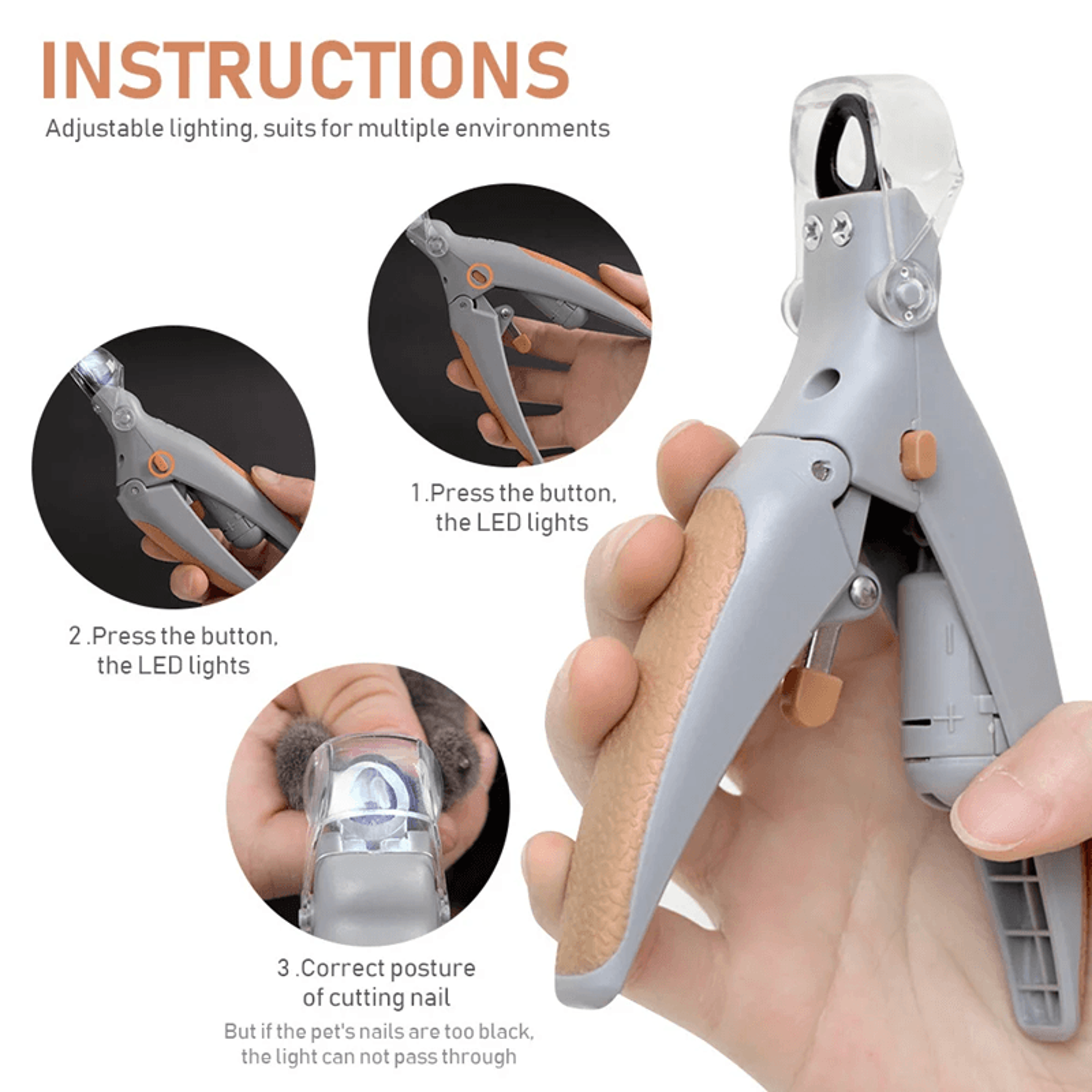 PawBright LED Pet Nail Clippers With Magnifier 1