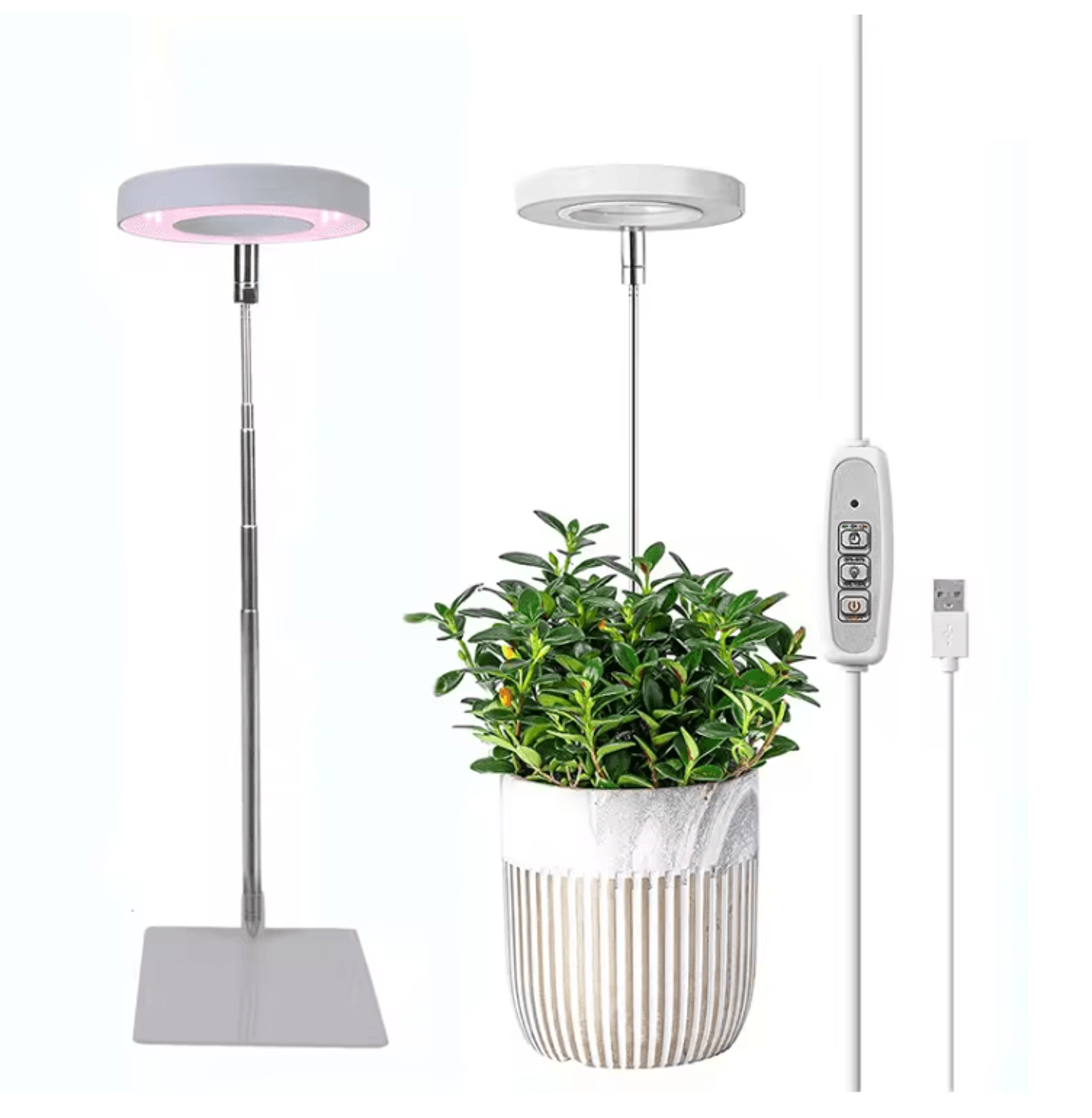 Indoor Full Spectrum LED Plant Grow Light Four Level Dimming Adjustable Height Stand 0