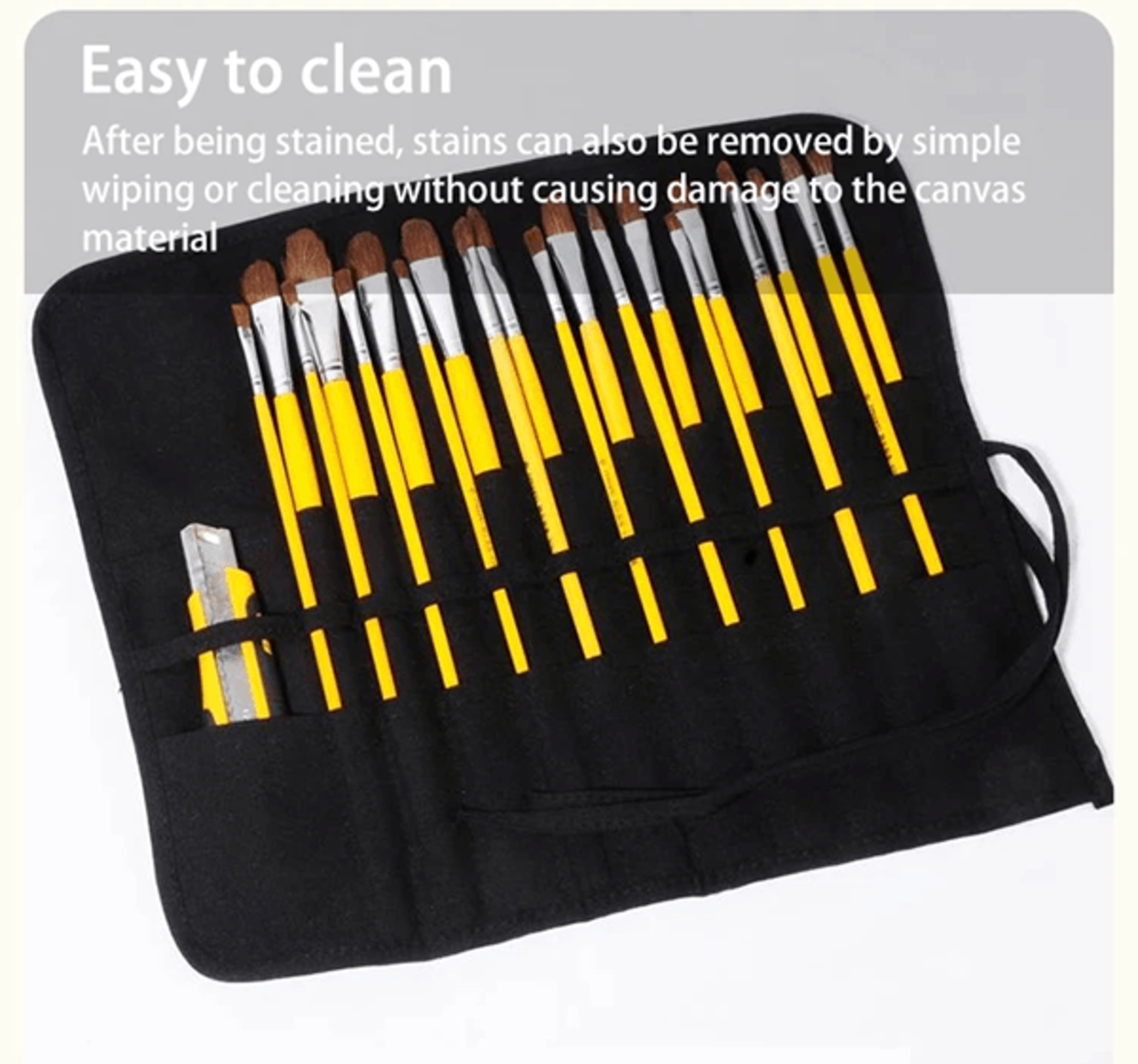 Artist 22Slot RollUp Brush Storage Bag For Watercolour Gouache And Calligraphy Brushes 0