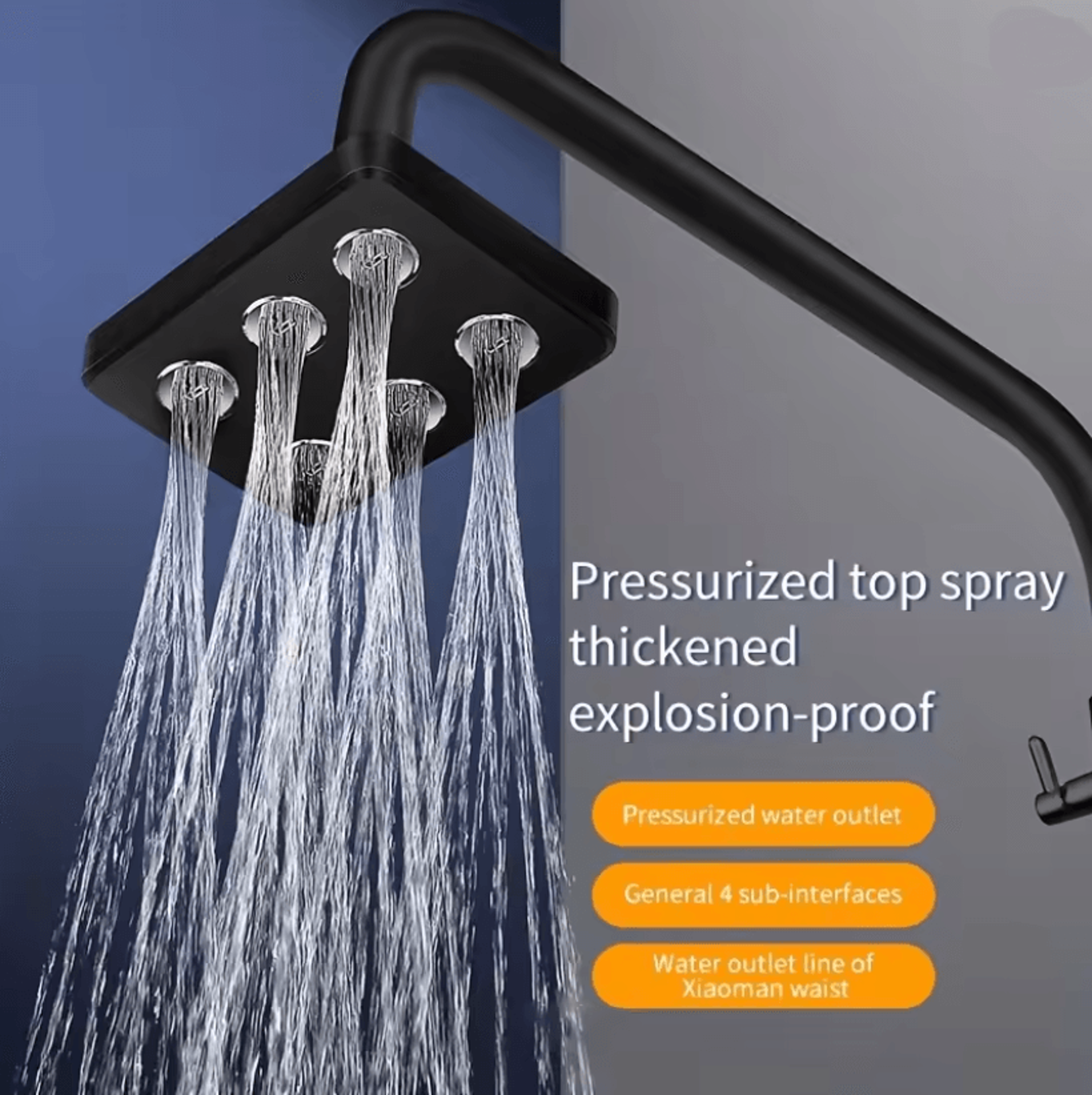 AquaJet Supercharged Wall Mounted Shower Head 0