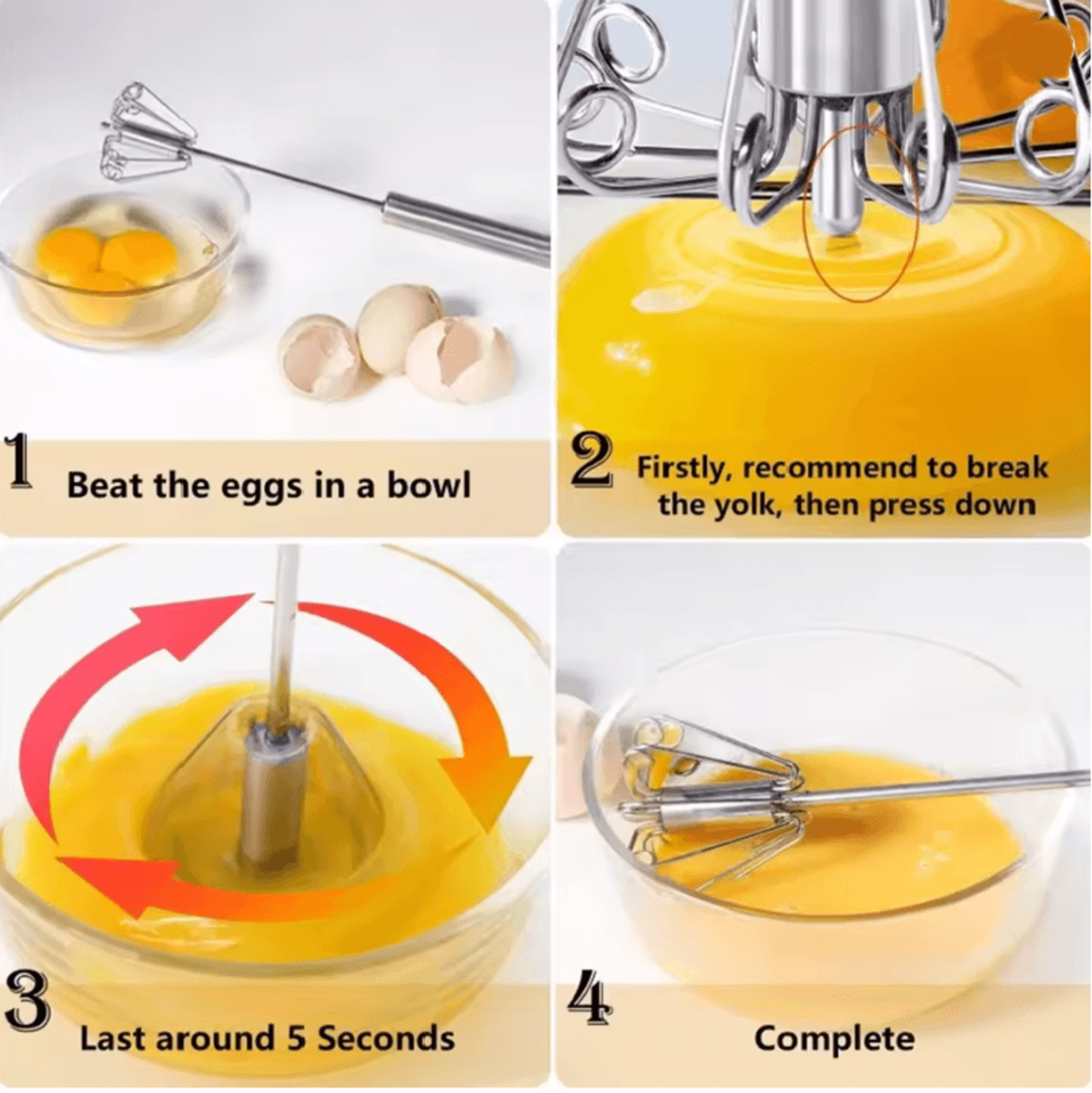 SwiftWhisk Stainless Steel Semi Automatic Hand Mixer 3