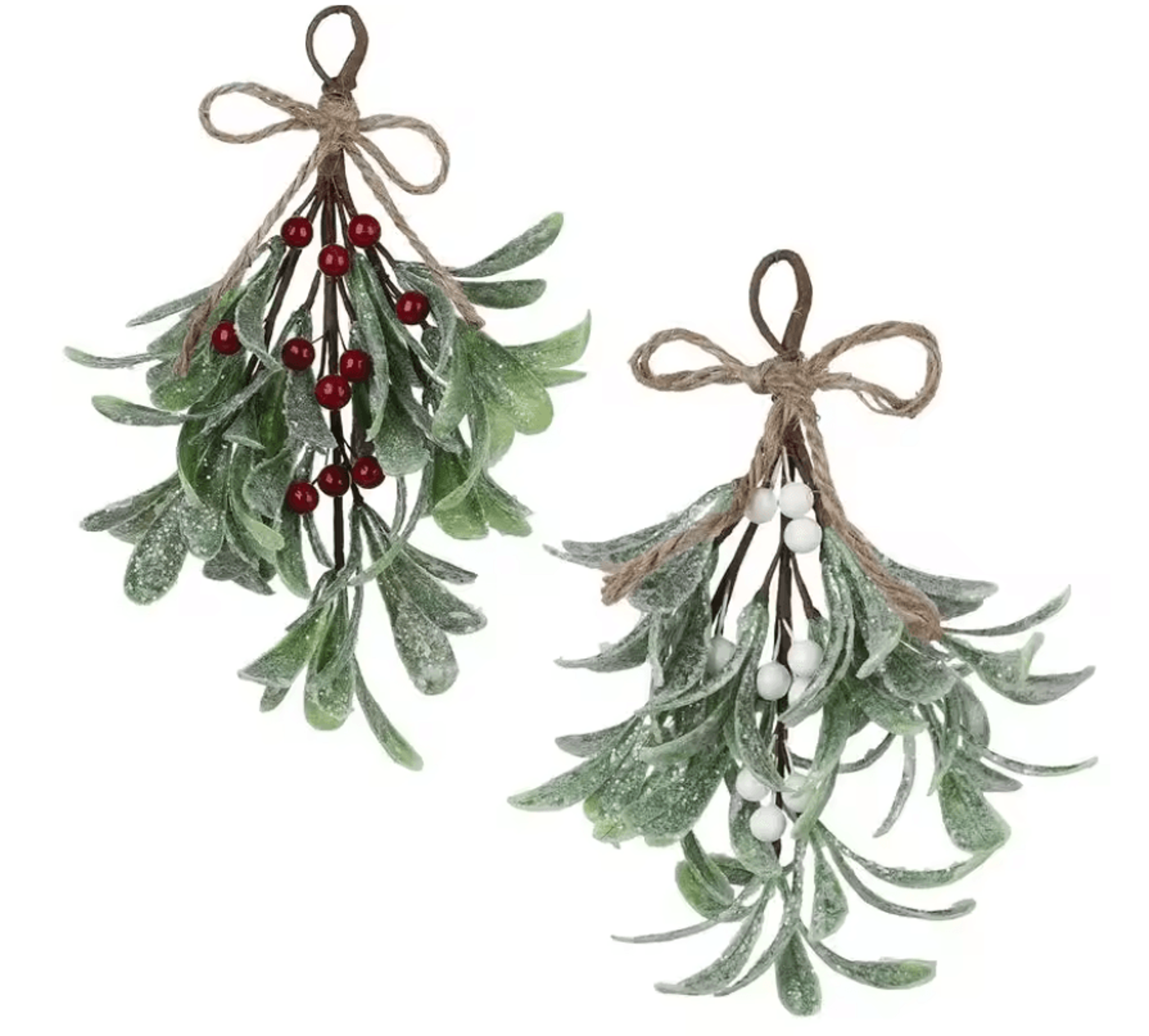 EverFrost Artificial Mistletoe Frosted Sprigs For Christmas Home Decoration 0