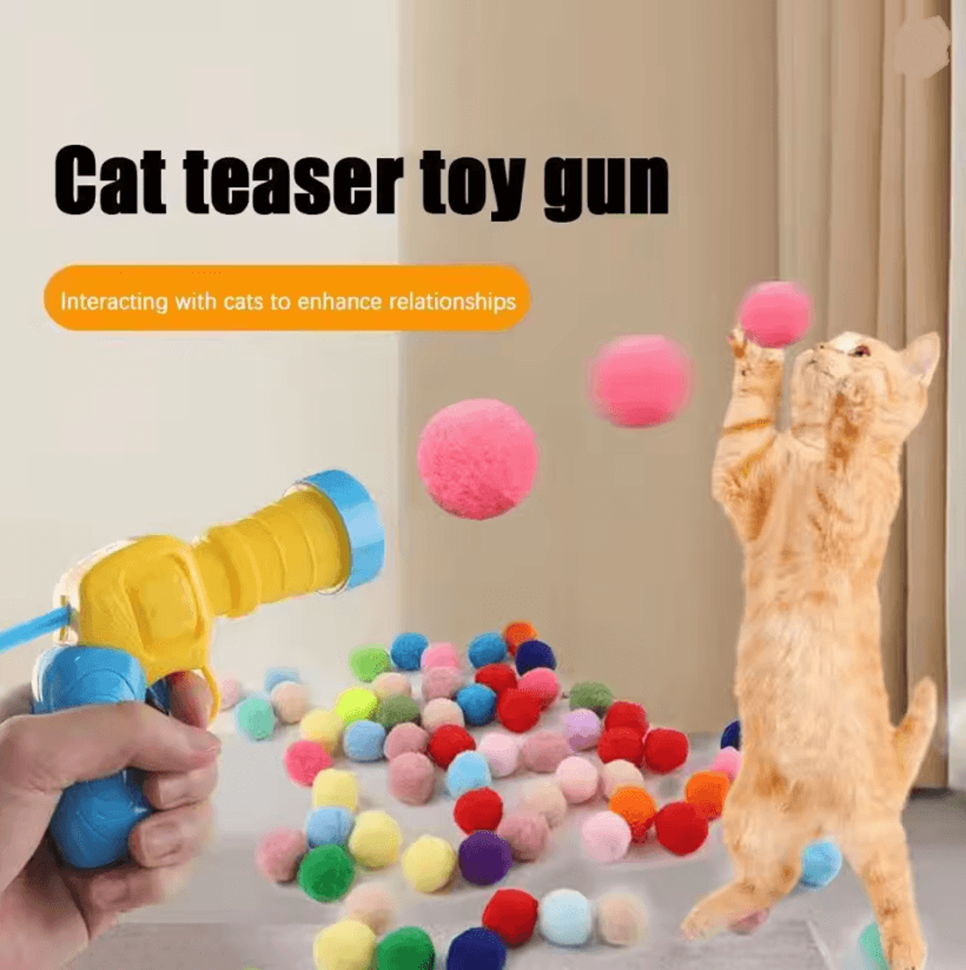 PawLaunch Interactive Cat Toy Shooting Ball Launcher For Play And Training 0