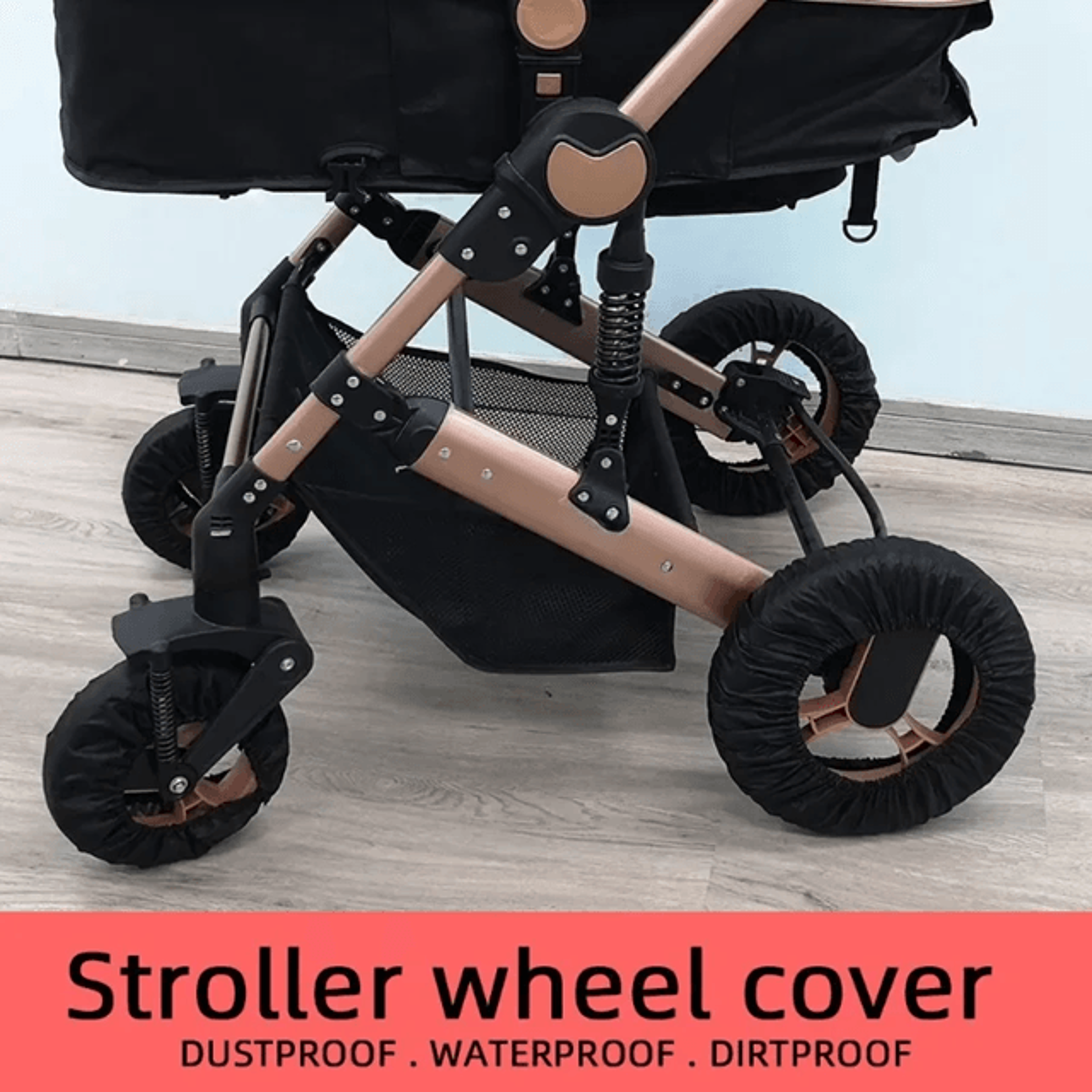CleanRide Baby Stroller Wheel Covers  Dustproof Oxford Cloth Tire Protectors For Prams And Pushchai 0