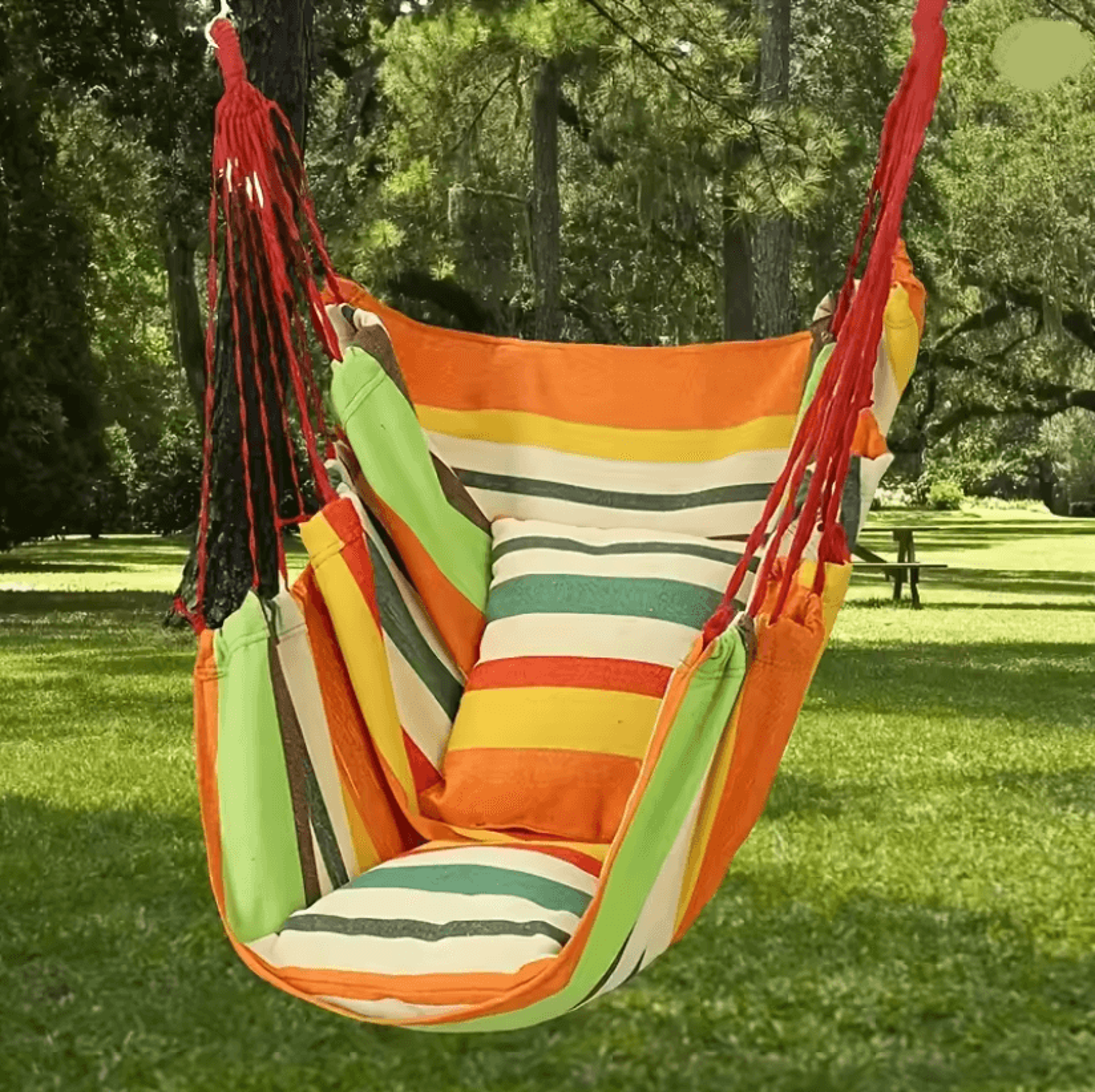 ComfySwing Portable Cotton Hammock Chair For Indoor And Outdoor Relaxation 1