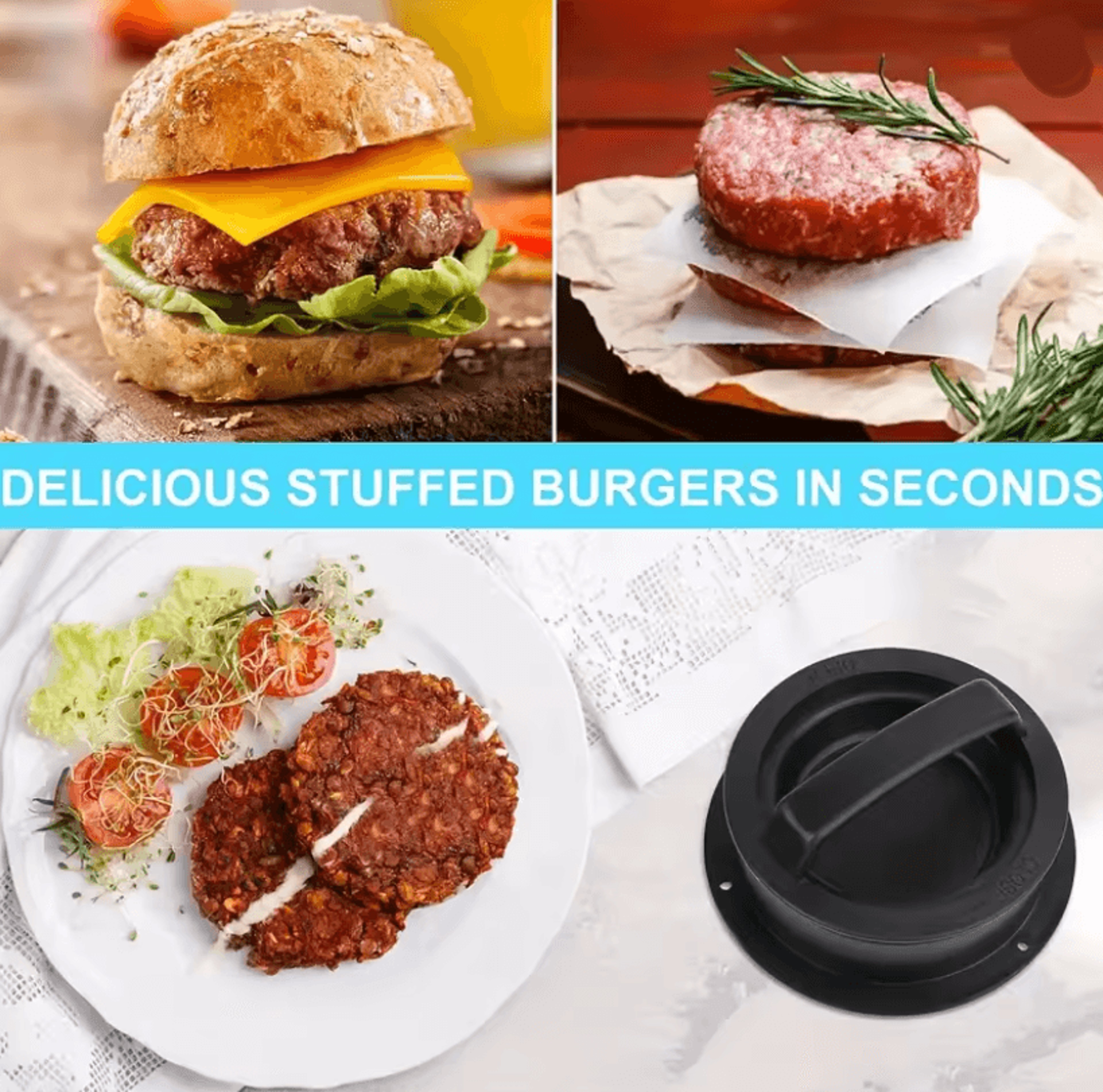 GrillPro 3 In 1 Burger Press And Patty Maker For Perfect Homemade Burgers 4