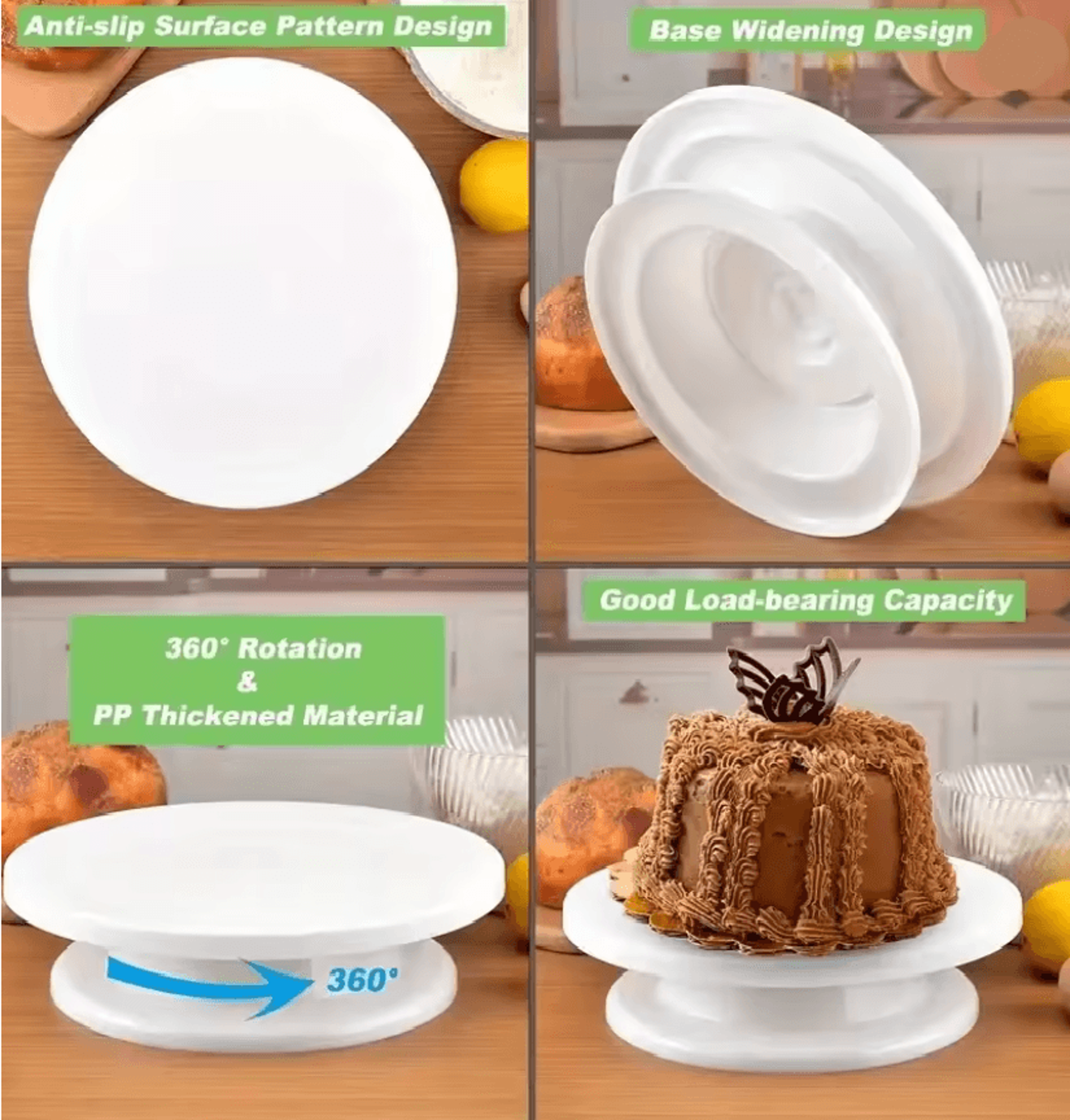 BakeEase 6 Piece Cake Turntable And Decorating Kit For Effortless Frosting And Design 3
