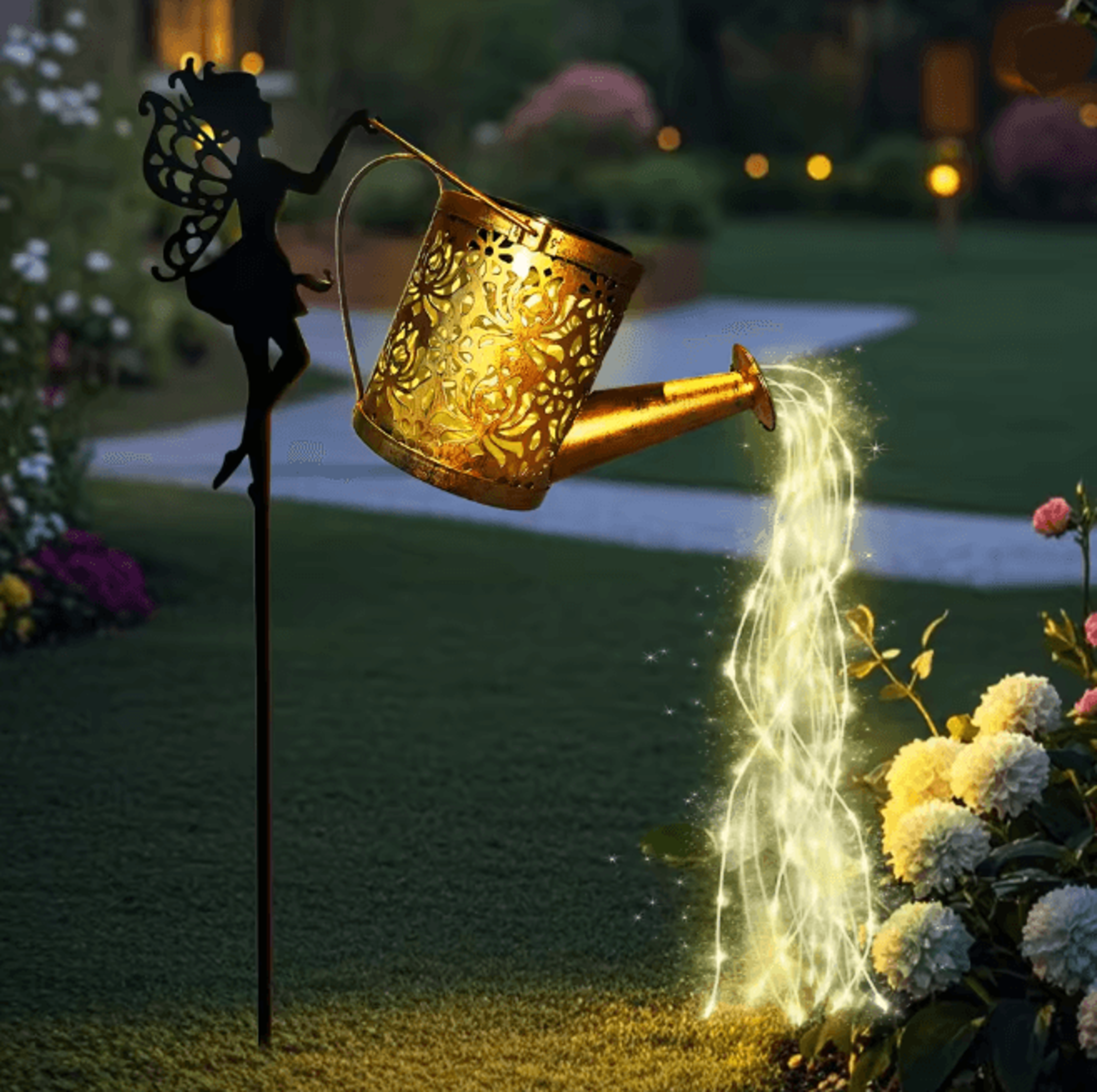LumiPour Solar Fairy Watering Can Light Outdoor Garden Decoration 0
