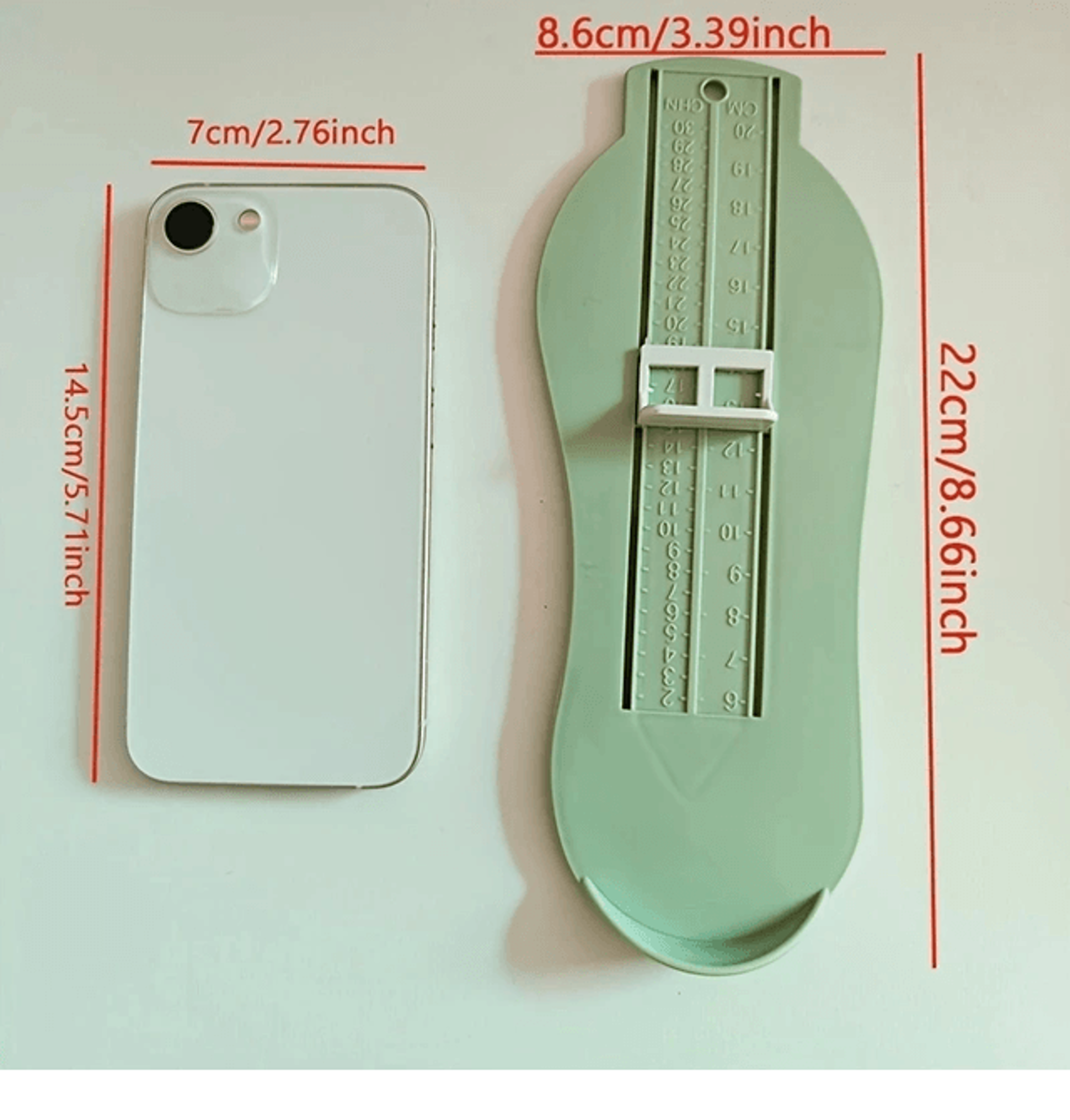TinySteps Baby Foot Measuring Gauge  Accurate Infant Shoe Size Ruler 2
