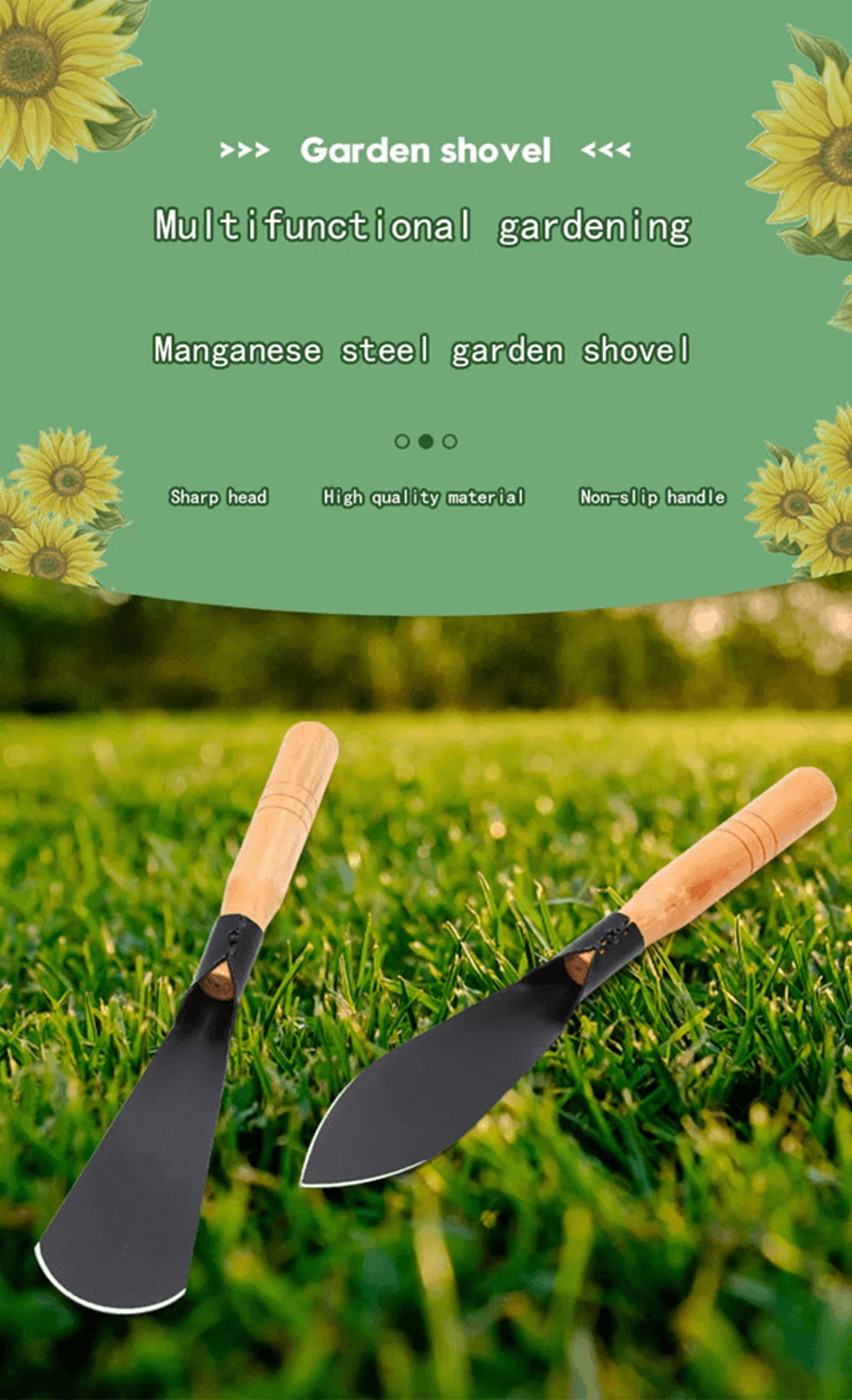 GardenMaster HeavyDuty MultiTask Shovel  Hoe includes Iron Hoe Head For Digging Weeding  Planting 0