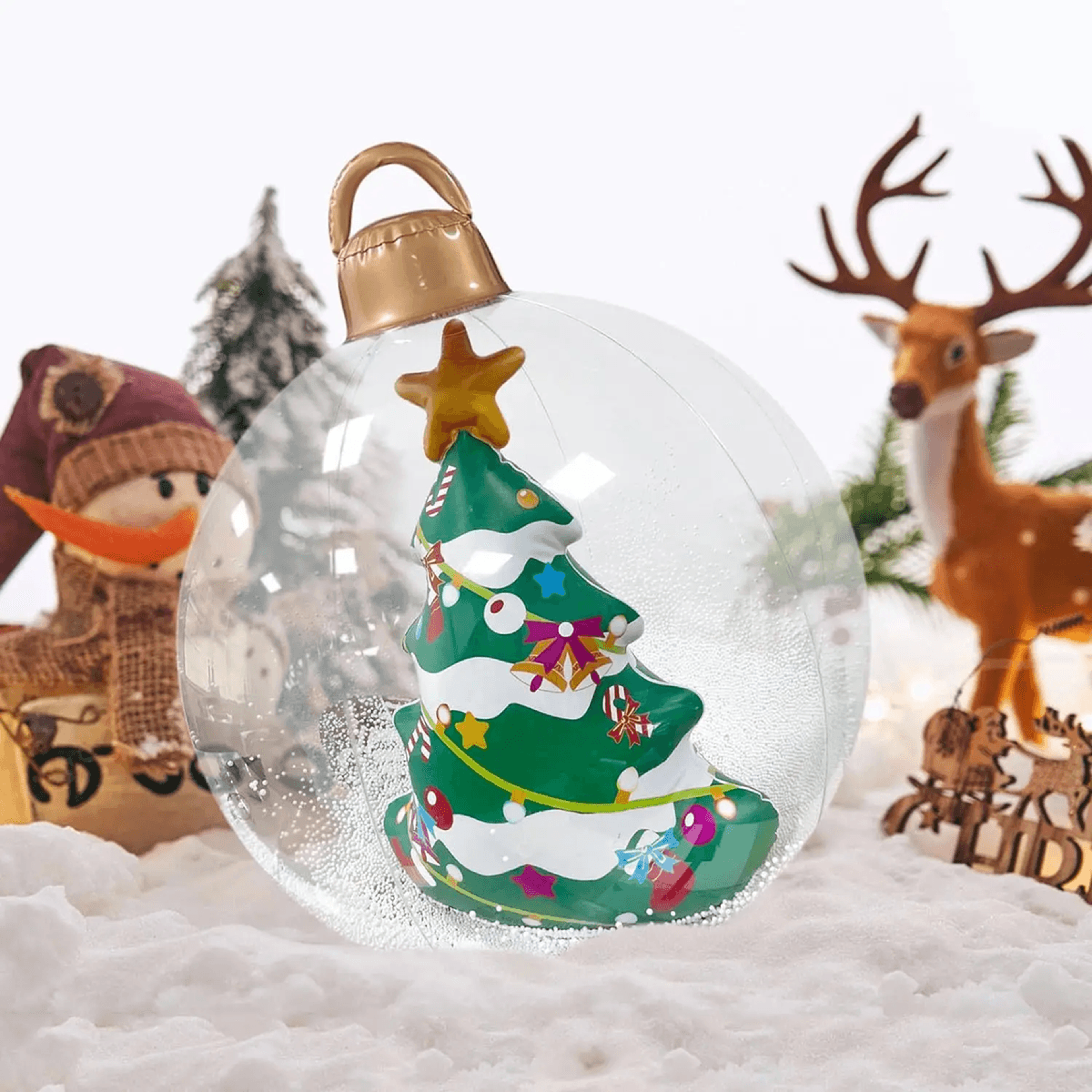GlowOrb 60 Cm Giant Inflatable Christmas Ball With LED Lights  Transparent Outdoor Ornament 5