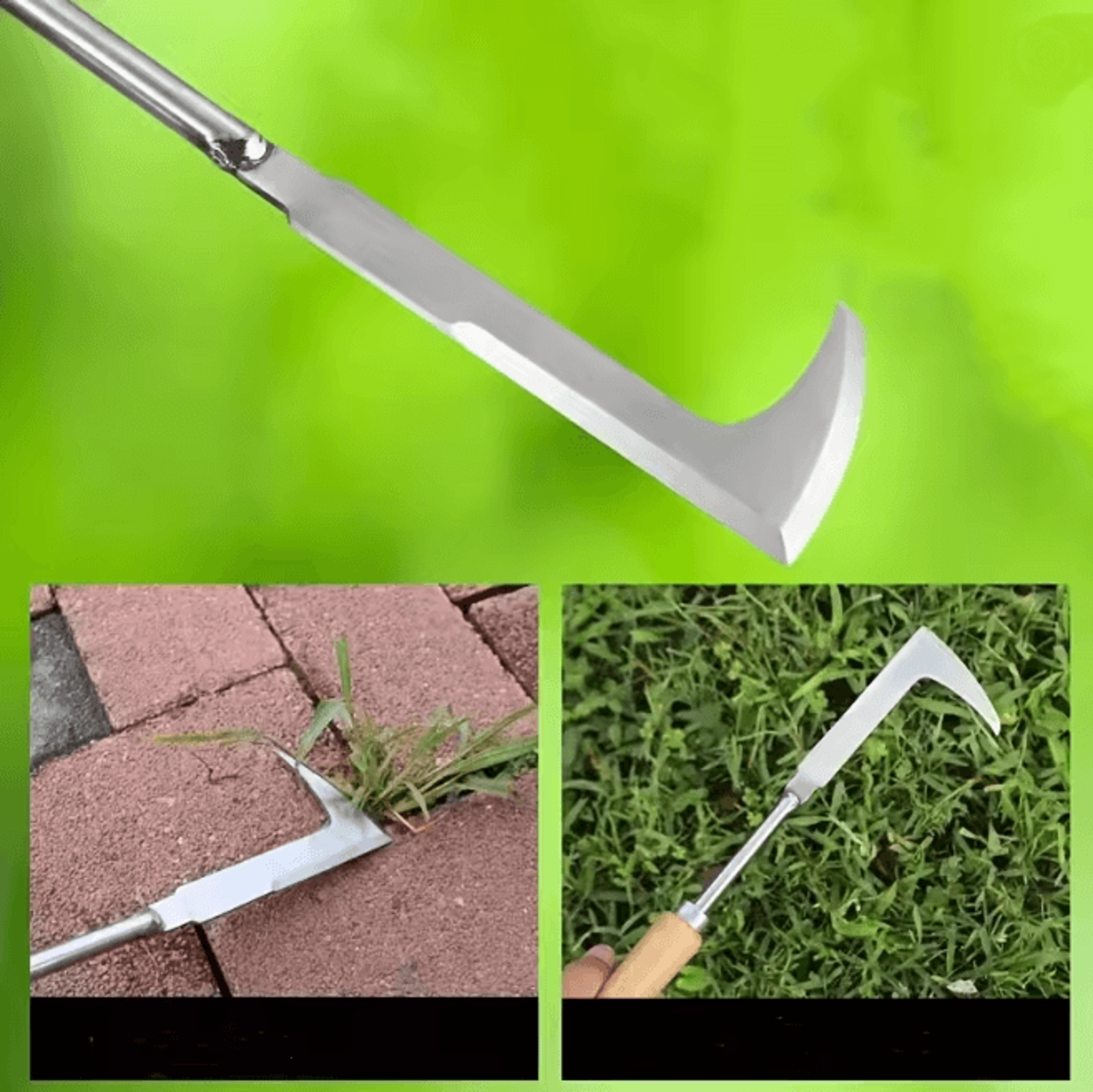 WeedMaster Stainless Steel L Shaped Garden Weeding Tool 2