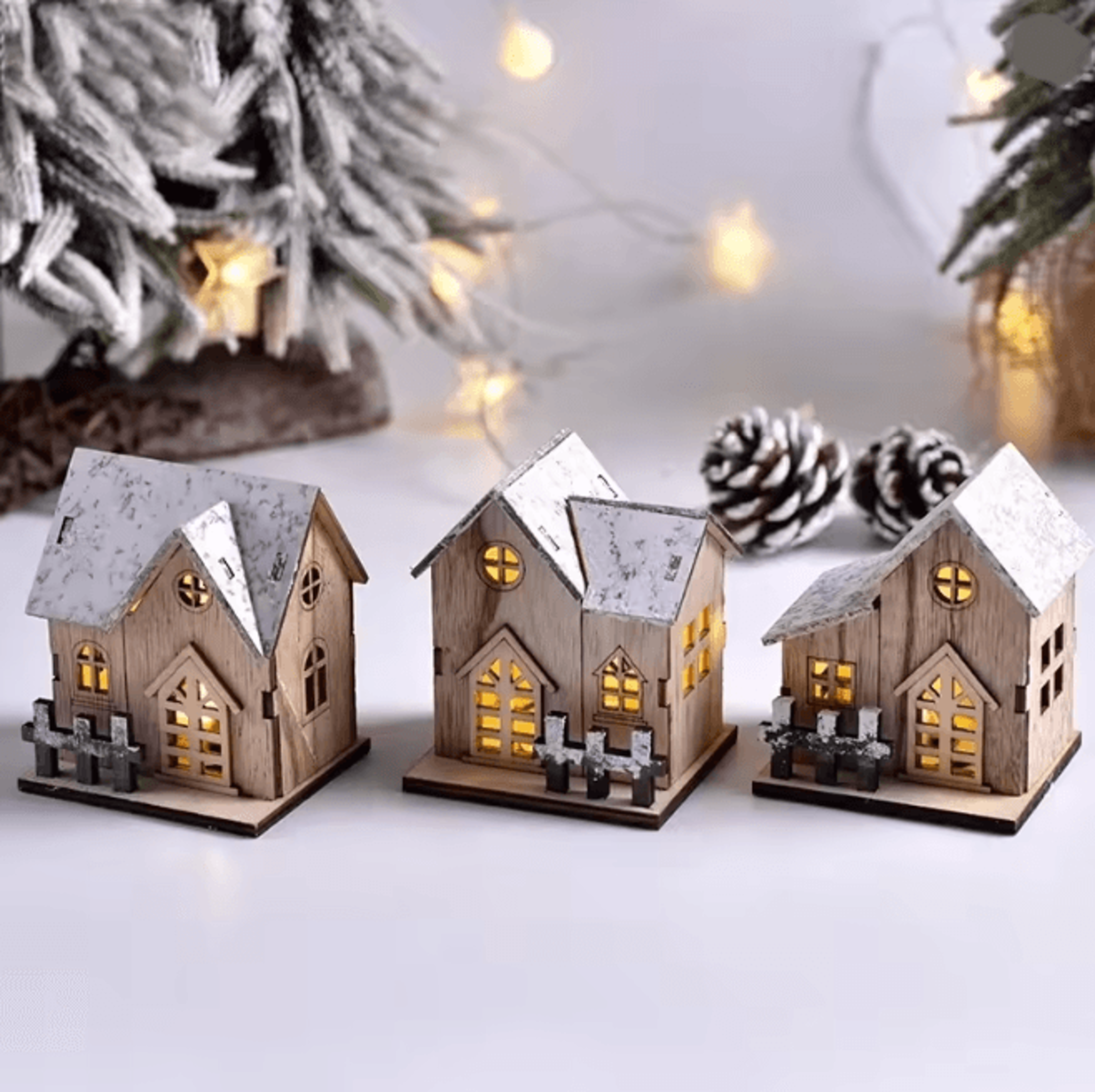 GlowCabin Wooden Christmas LED House Decoration 3